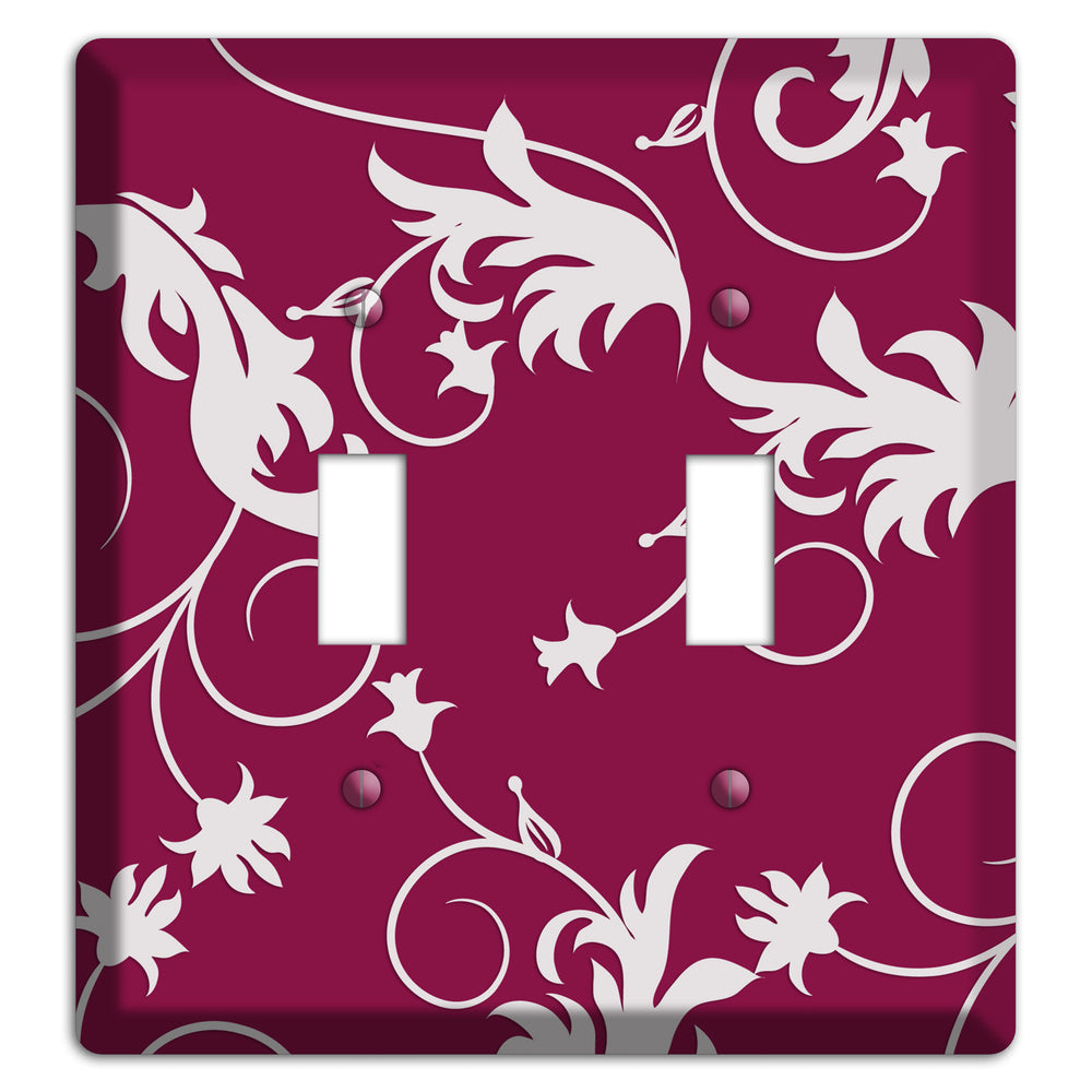 Fuschia Victorian Sprig 2 Toggle Wallplate