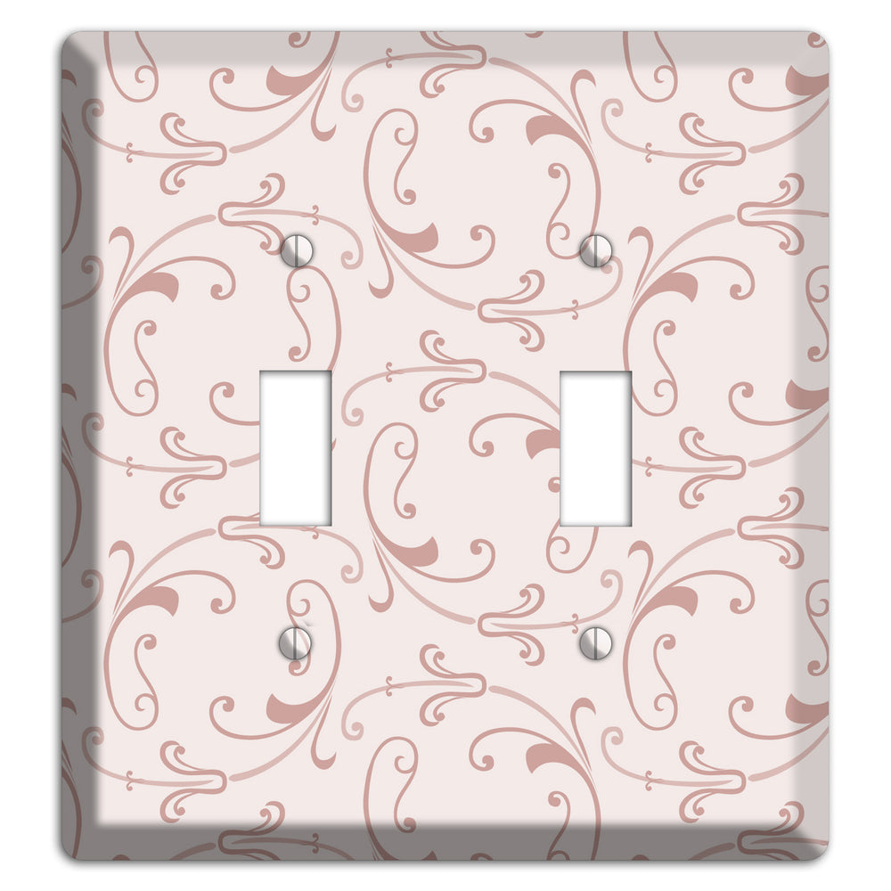 Dusty Rose Victorian Sprig 2 Toggle Wallplate