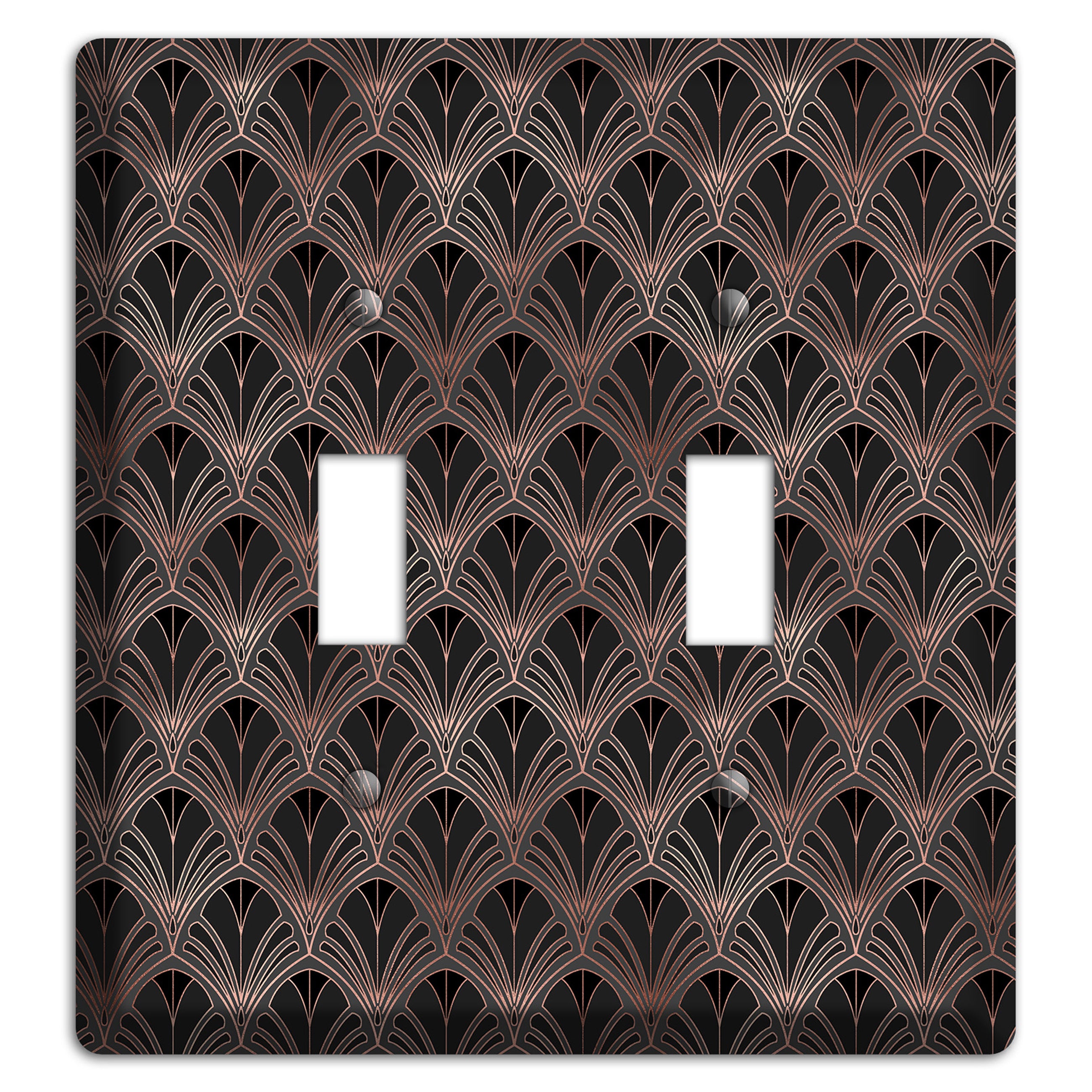 Black and Rose Deco 2 Toggle Wallplate