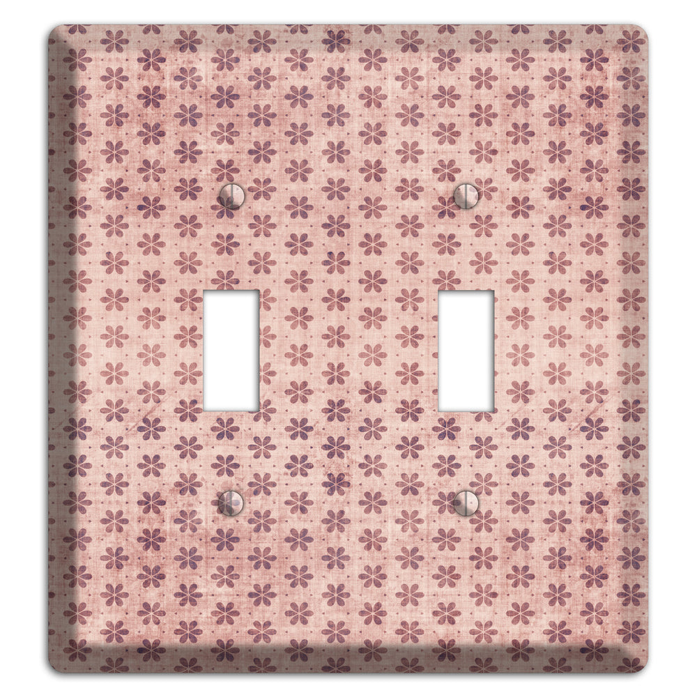 Dusty Pink Grunge Floral Contour 2 Toggle Wallplate