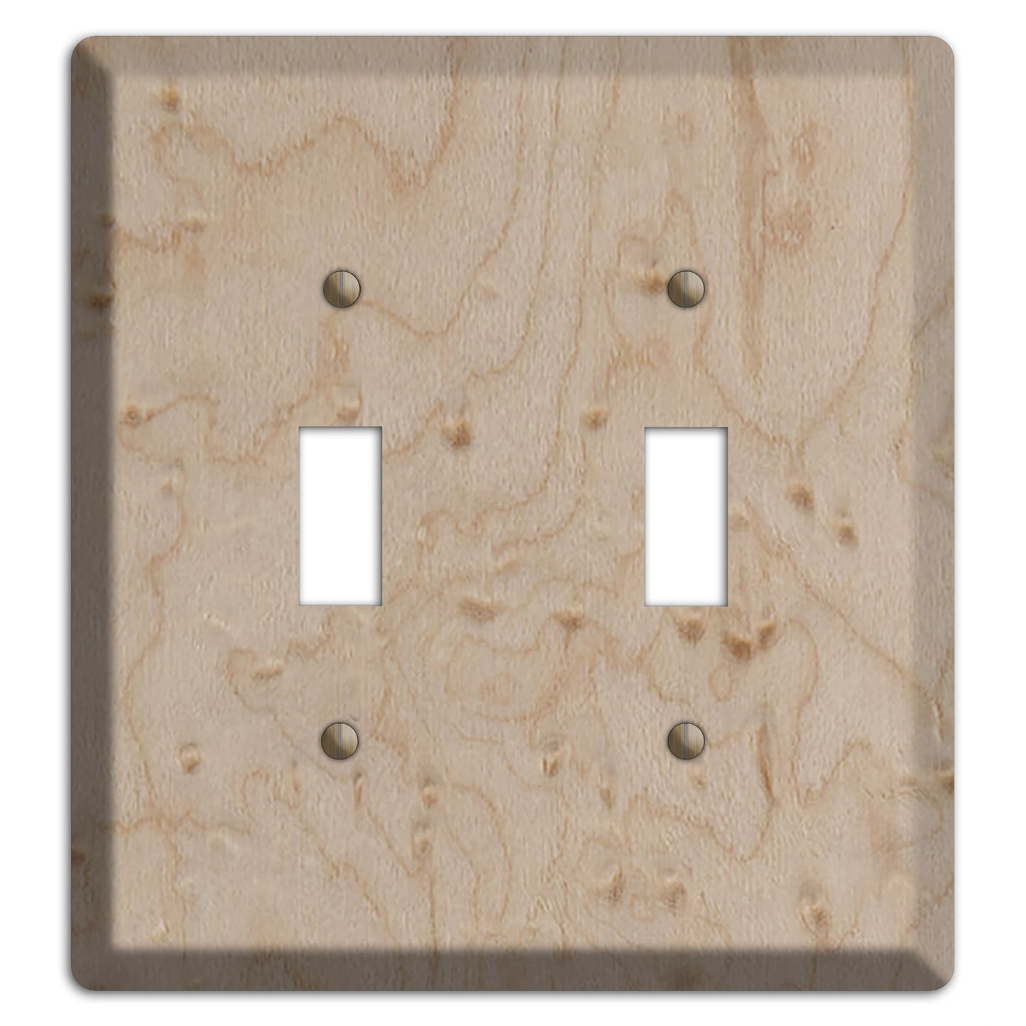 Birdseye Maple Wood Double Toggle Switchplate
