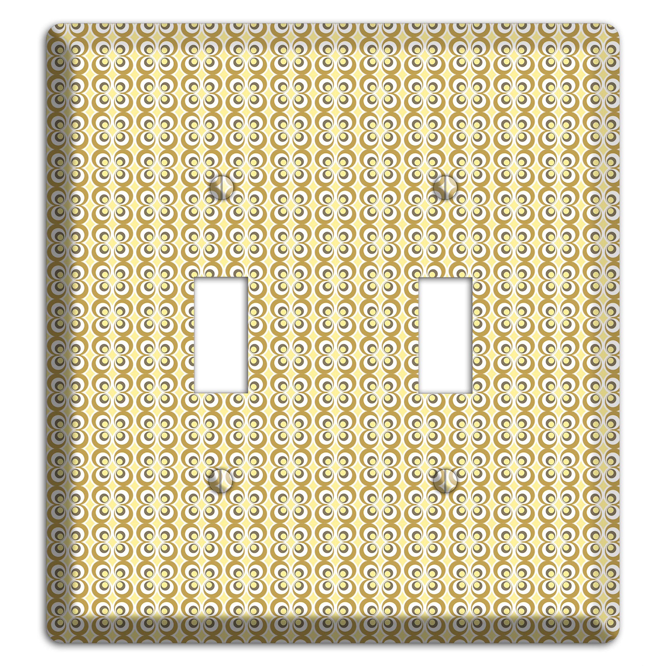 Yellow Offset Bullseye 2 Toggle Wallplate