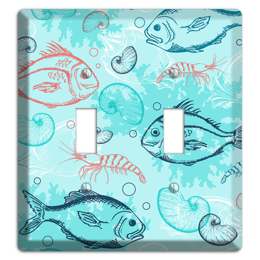 Mixed Sea Life Style 24 2 Toggle Wallplate
