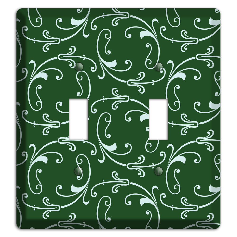 Green Victorian Sprig 2 Toggle Wallplate