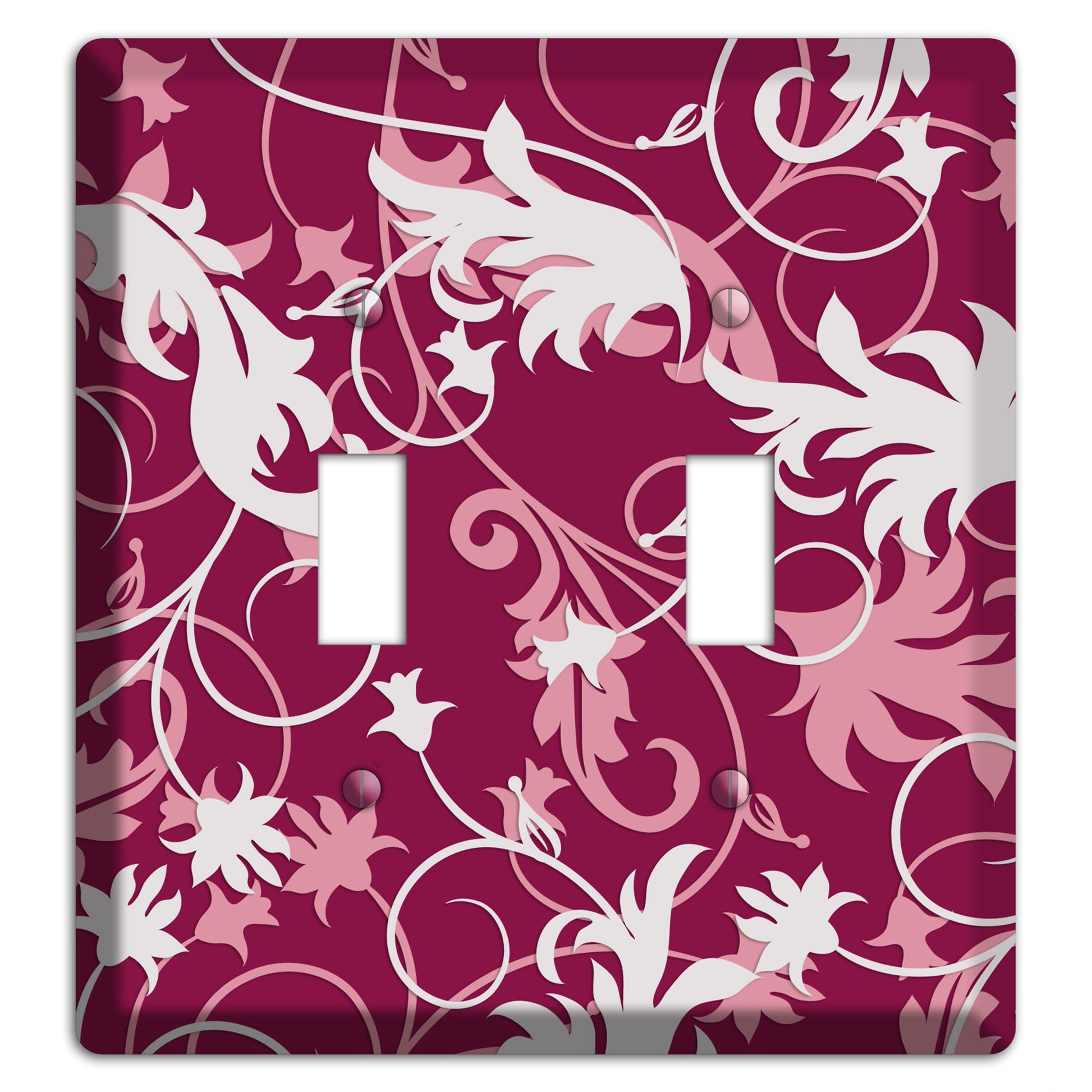 Fuschia and Pink Victorian Sprig 2 Toggle Wallplate