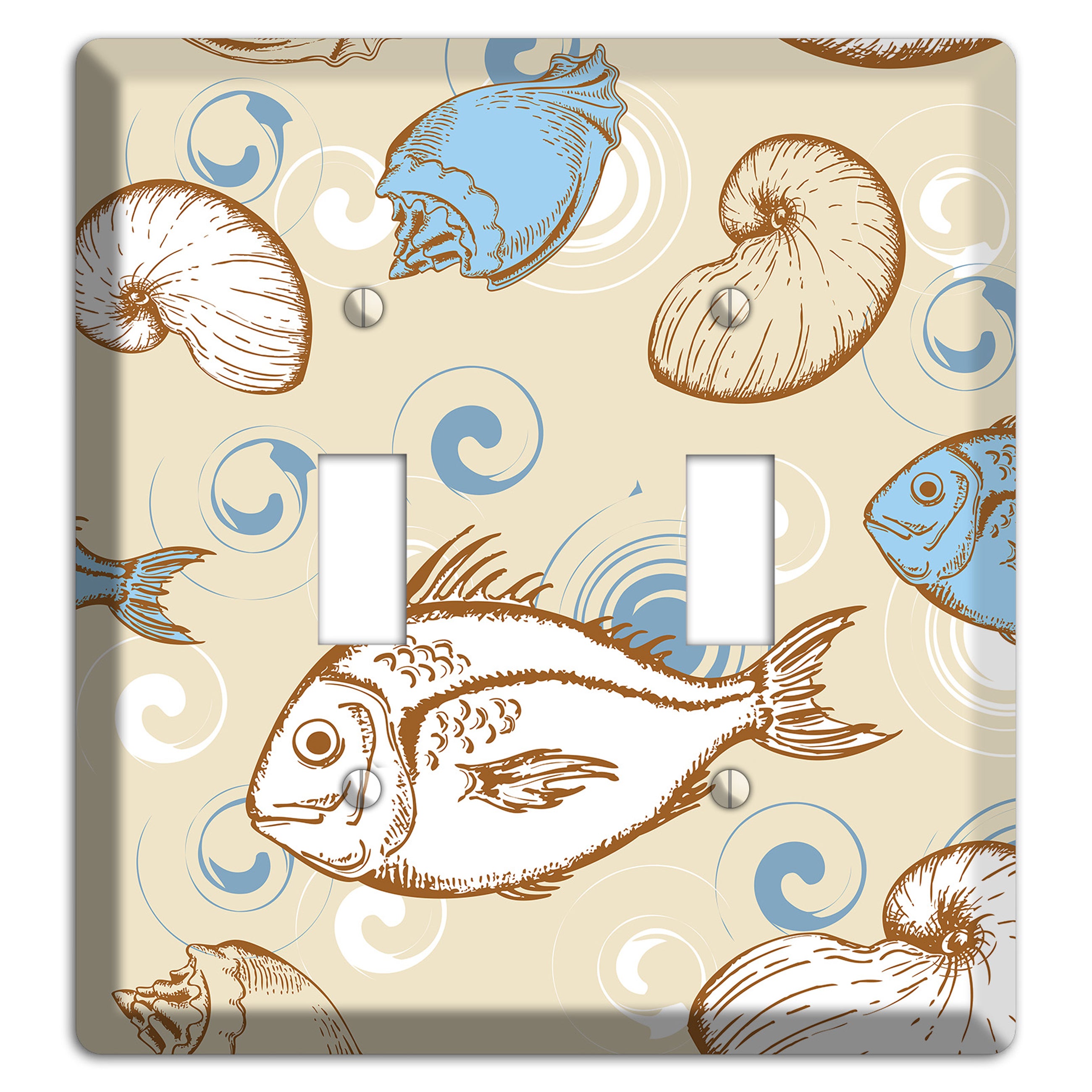 Mixed Sea Life Style 2 2 Toggle Wallplate