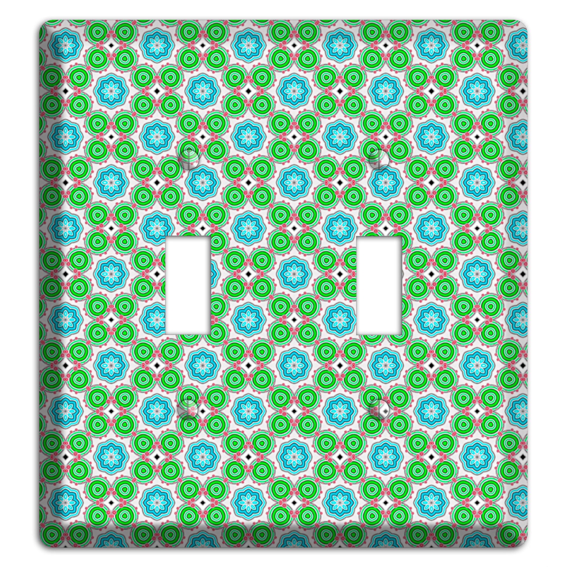 Green and Blue Foulard 2 Toggle Wallplate