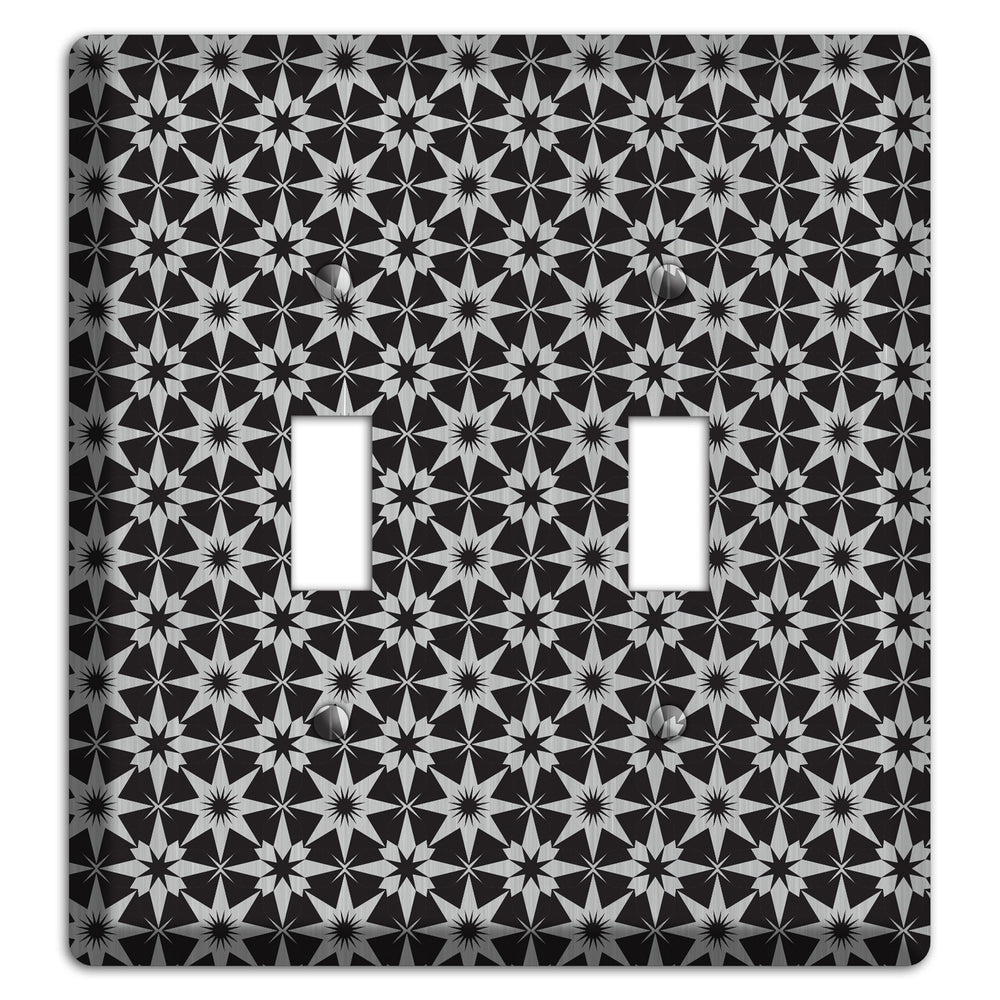 Black with Stainless Steel Foulard 2 Toggle Wallplate