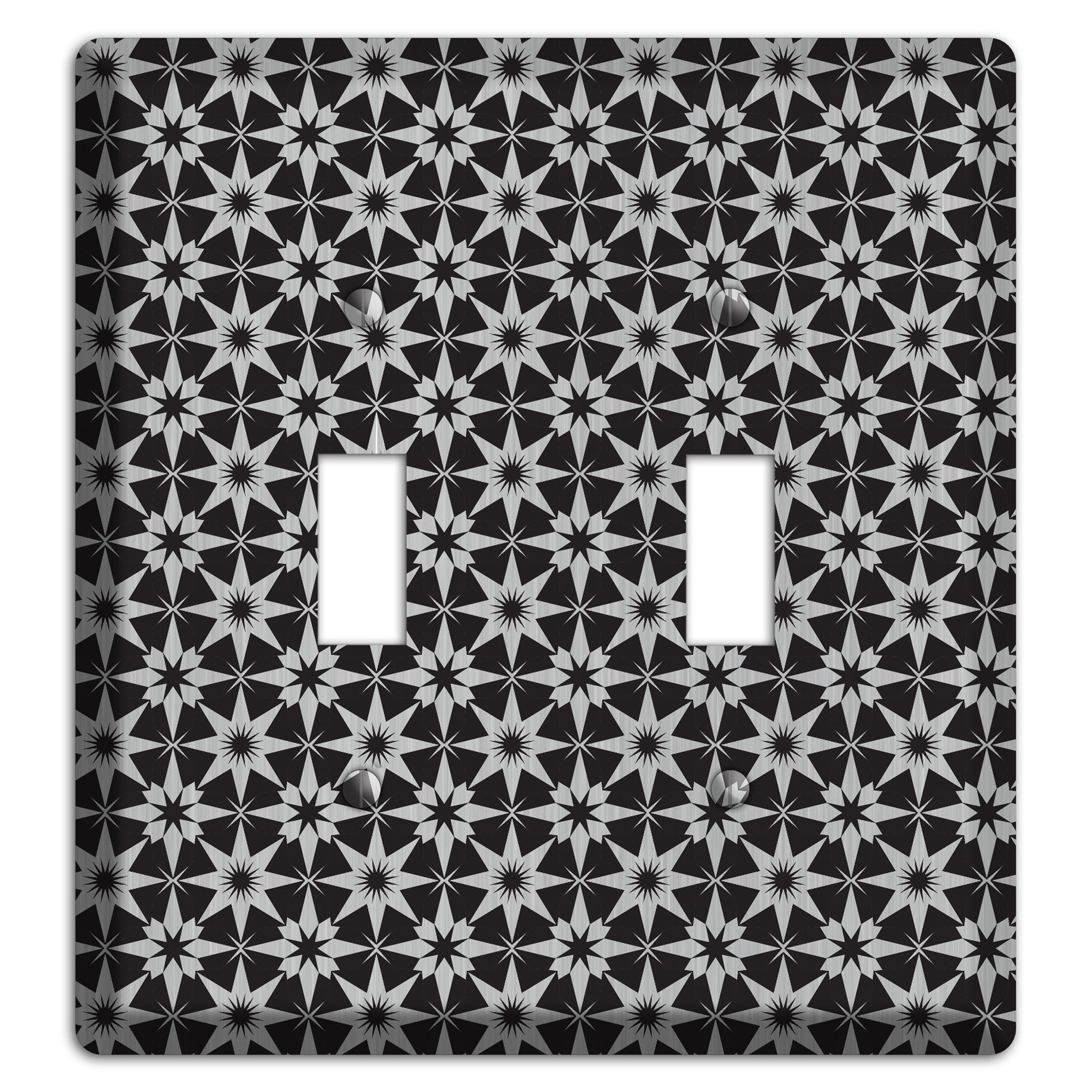 Black with Stainless Foulard 2 Toggle Wallplate