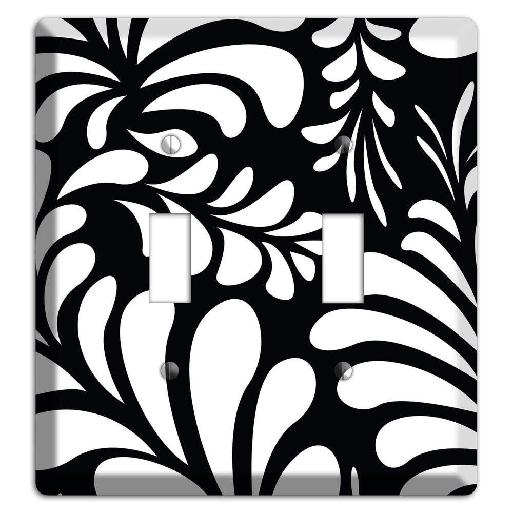 Black with White Herati 2 Toggle Wallplate