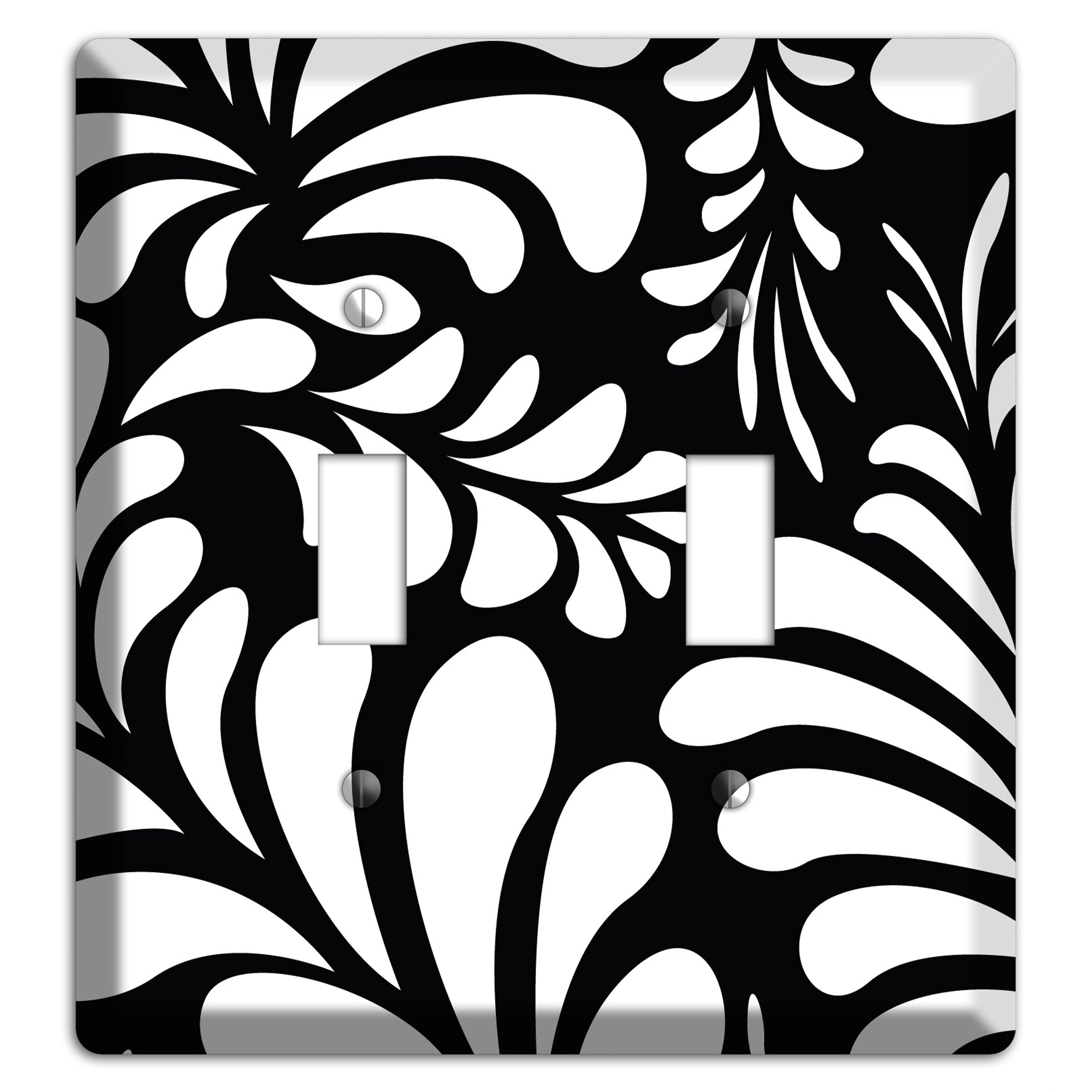 Black with White Herati 2 Toggle Wallplate