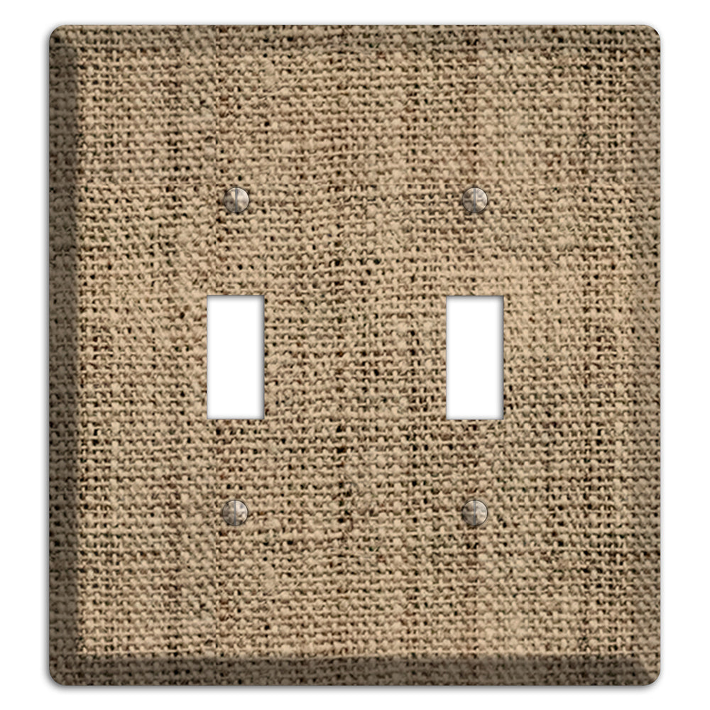 Donkey Brown Burlap 2 Toggle Wallplate
