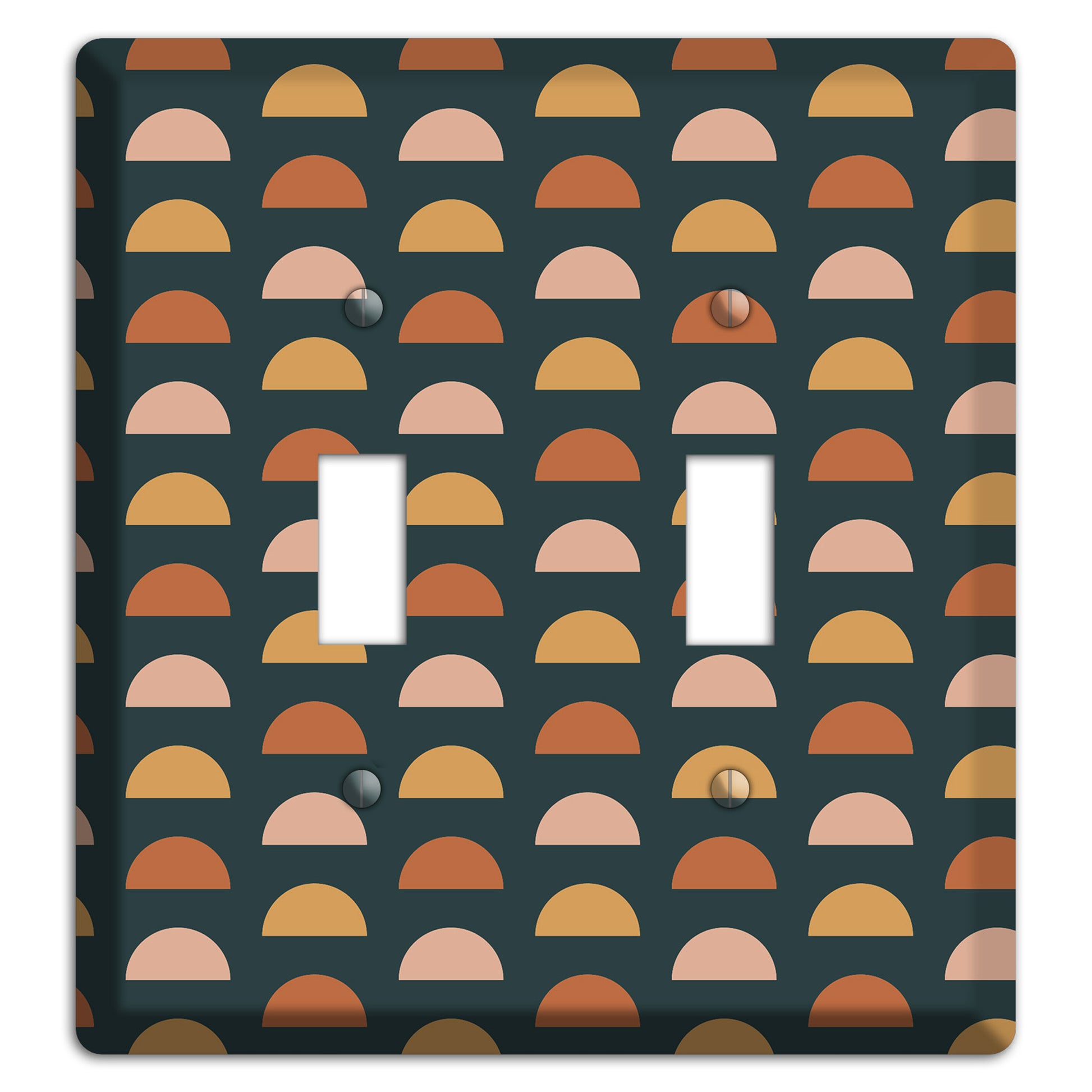 Teal Half Moons 2 Toggle Wallplate