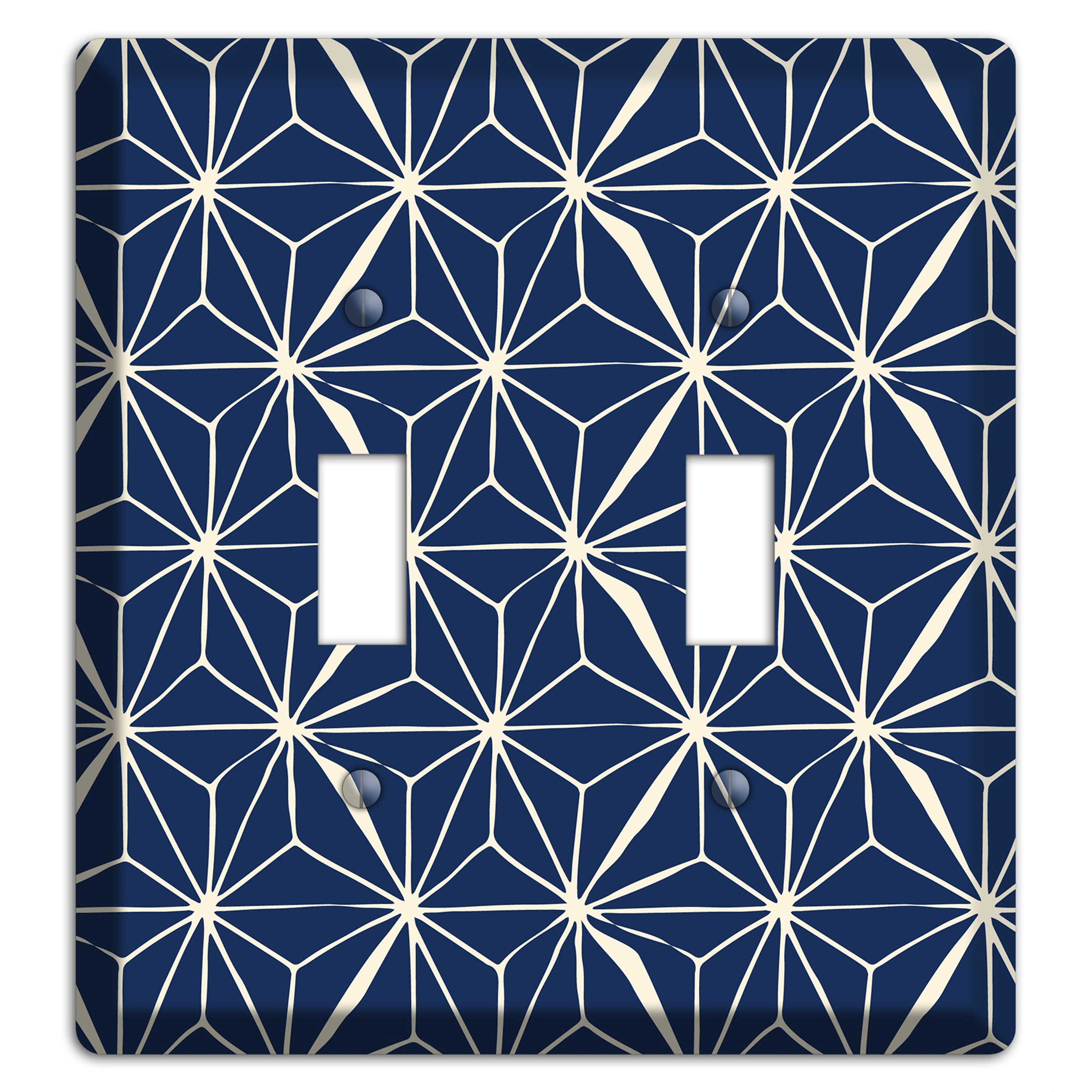 Navy Geometric Tile 2 Toggle Wallplate