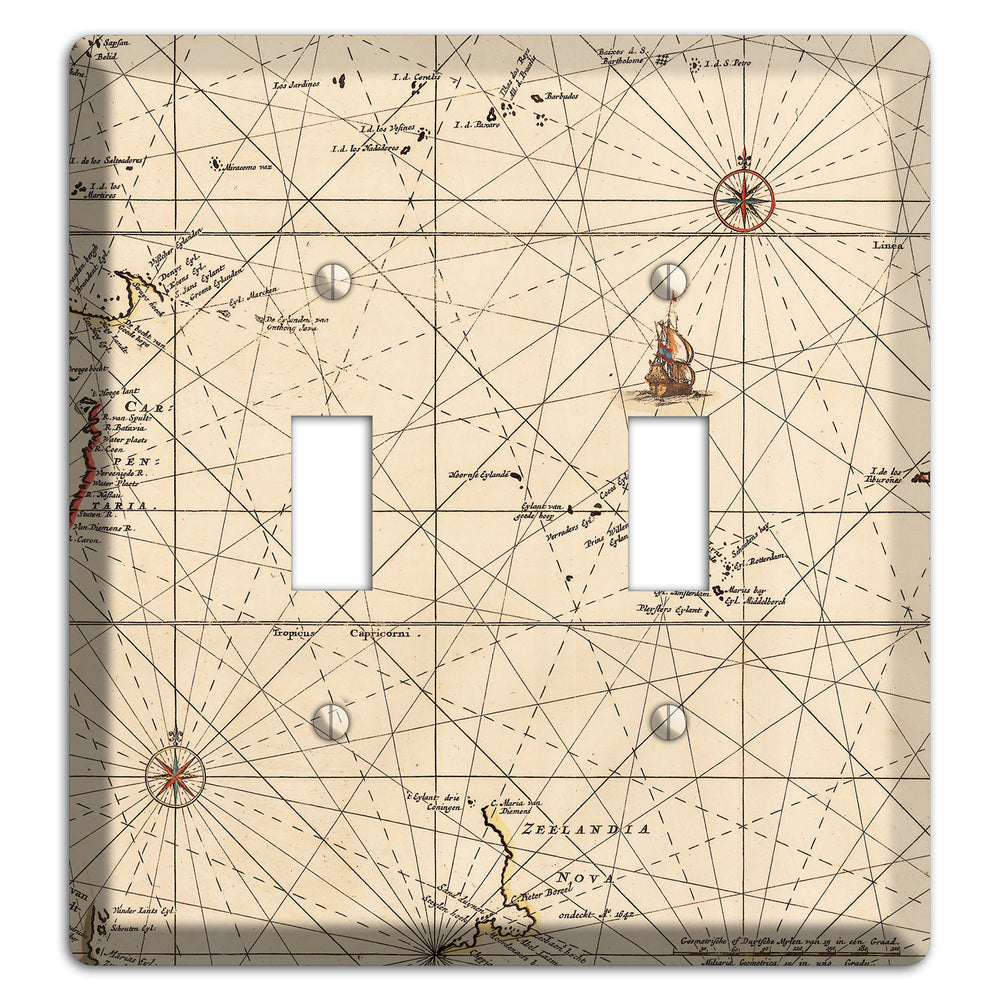 Map of New Zealand 2 Toggle Wallplate