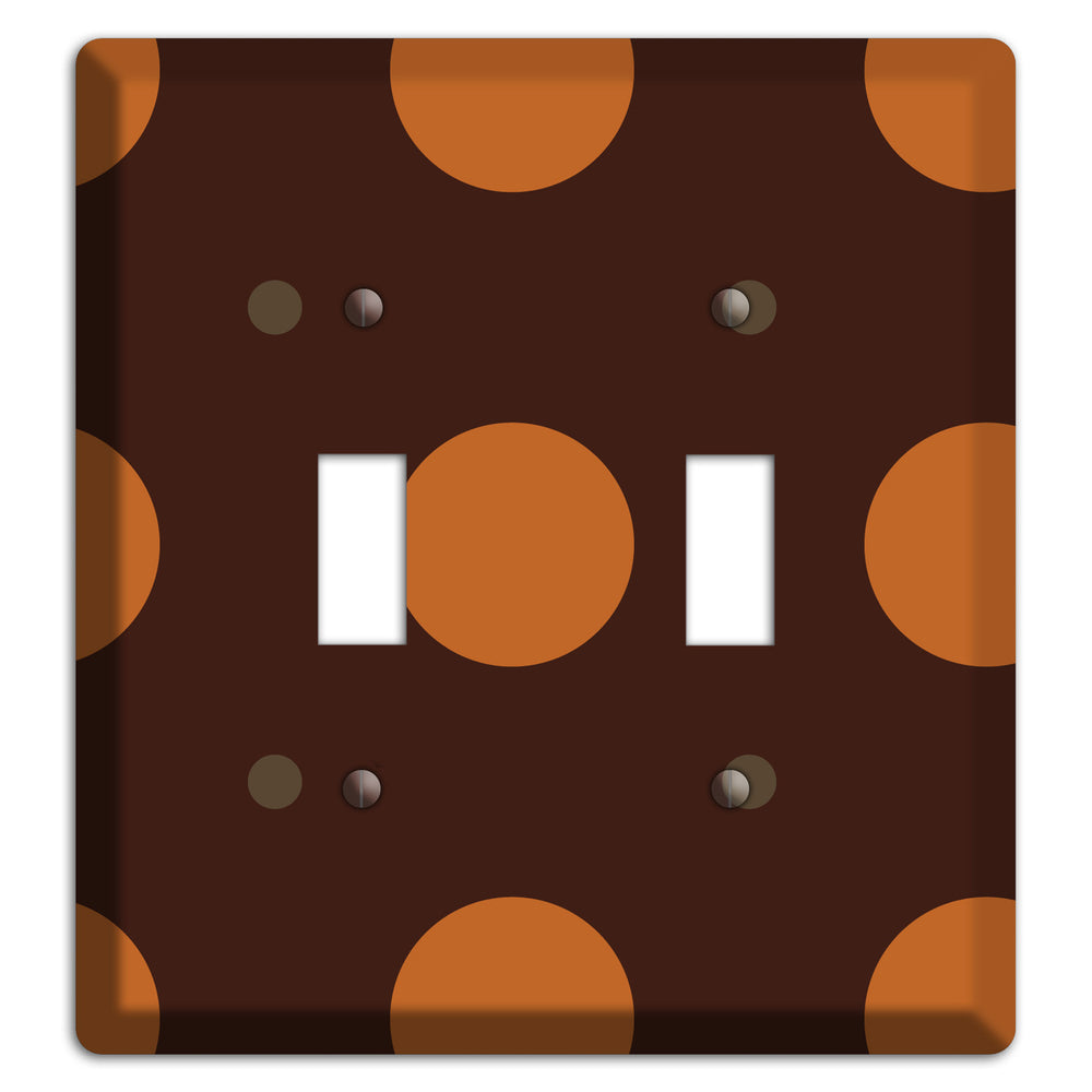 Brown with Umber and Brown Multi Tiled Medium Dots 2 Toggle Wallplate