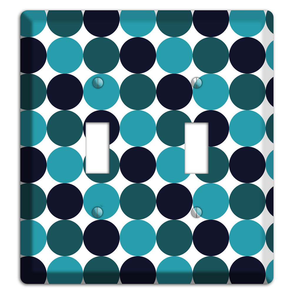 Multi Aqua Tiled Dots 2 Toggle Wallplate