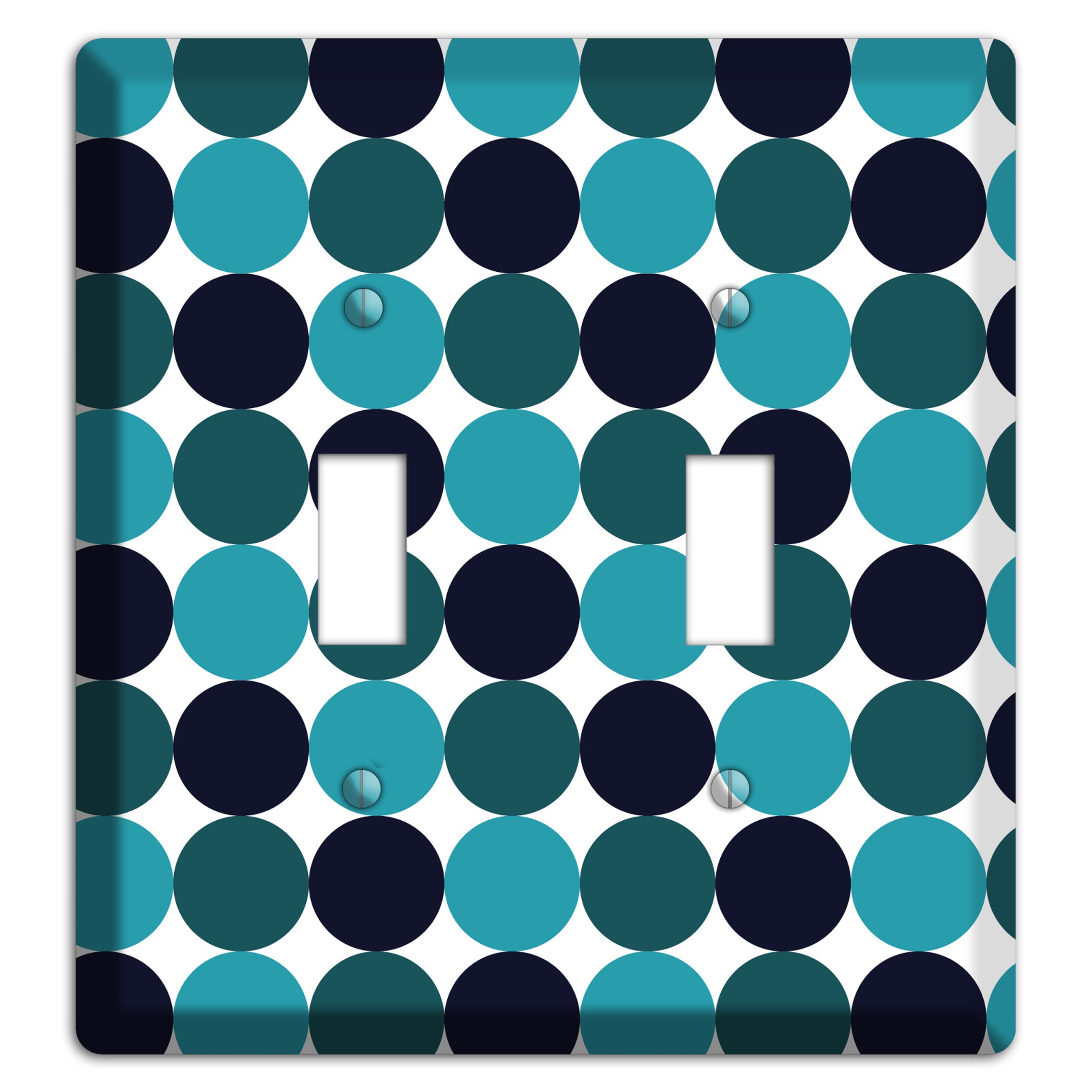 Multi Aqua Tiled Dots 2 Toggle Wallplate