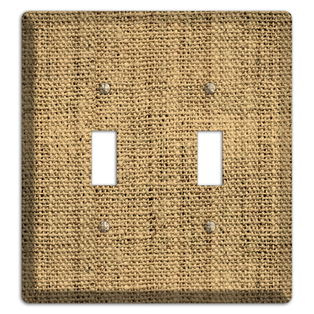 Teak Burlap 2 Toggle Wallplate