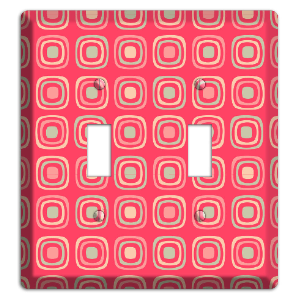 Multo Pink Retro Squares 2 Toggle Wallplate
