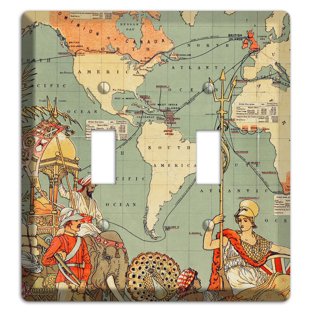 Map of Americas 2 Toggle Wallplate
