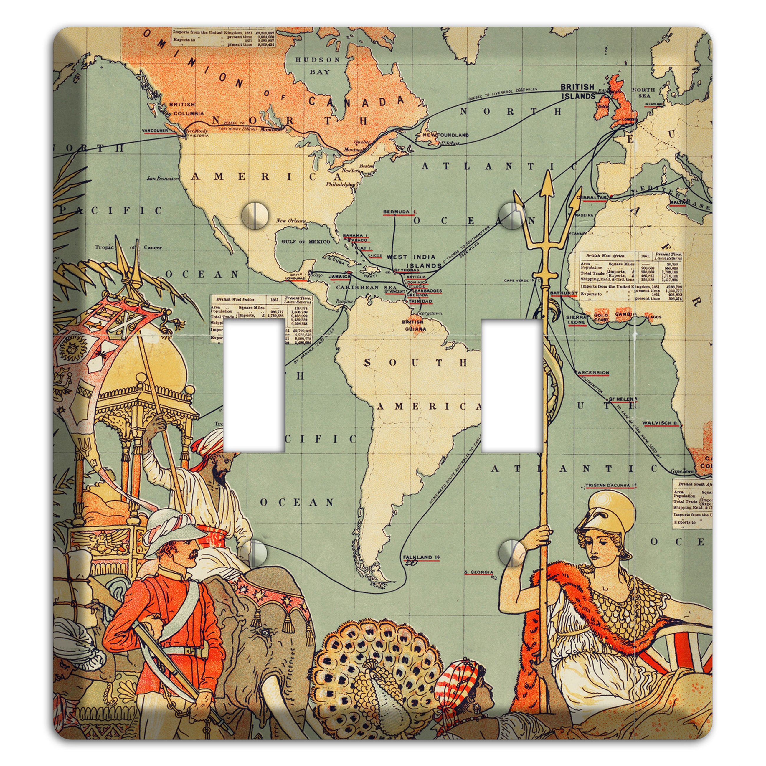 Map of Americas 2 Toggle Wallplate