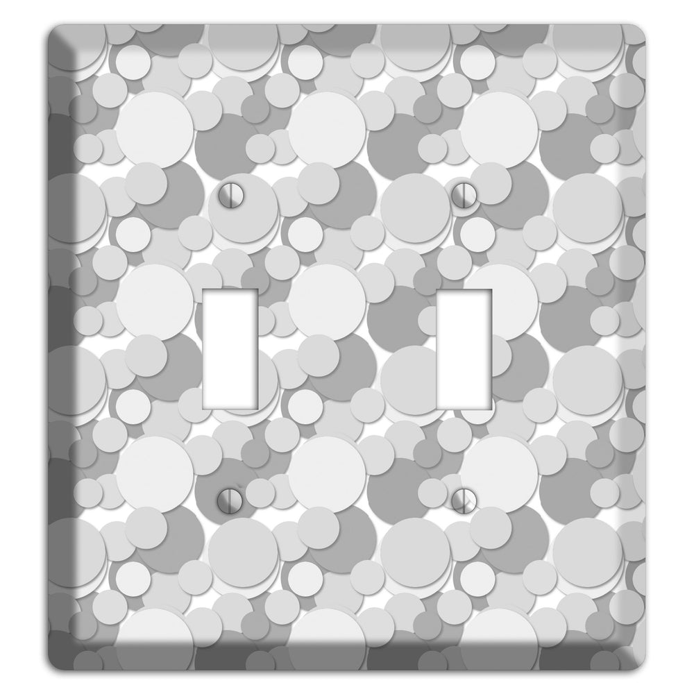 Multi Grey Bubble Dots 2 Toggle Wallplate