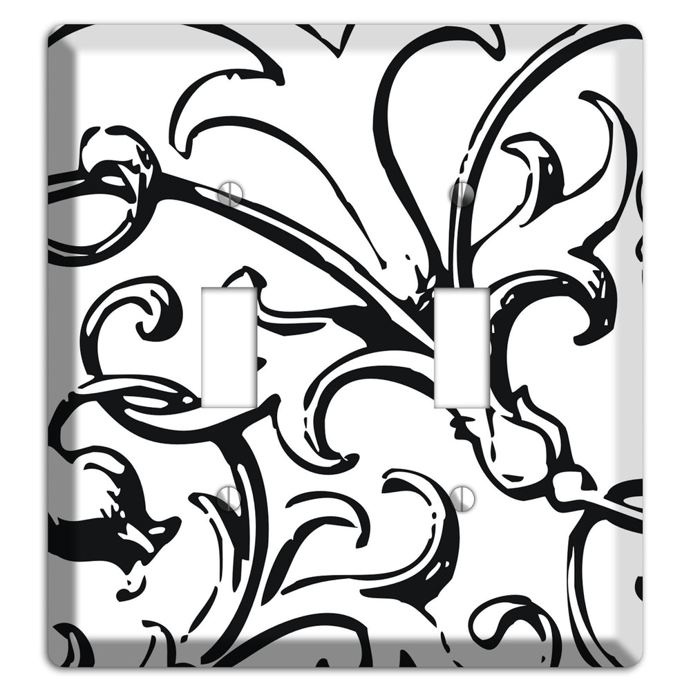 Victorian Black and White 2 Toggle Wallplate