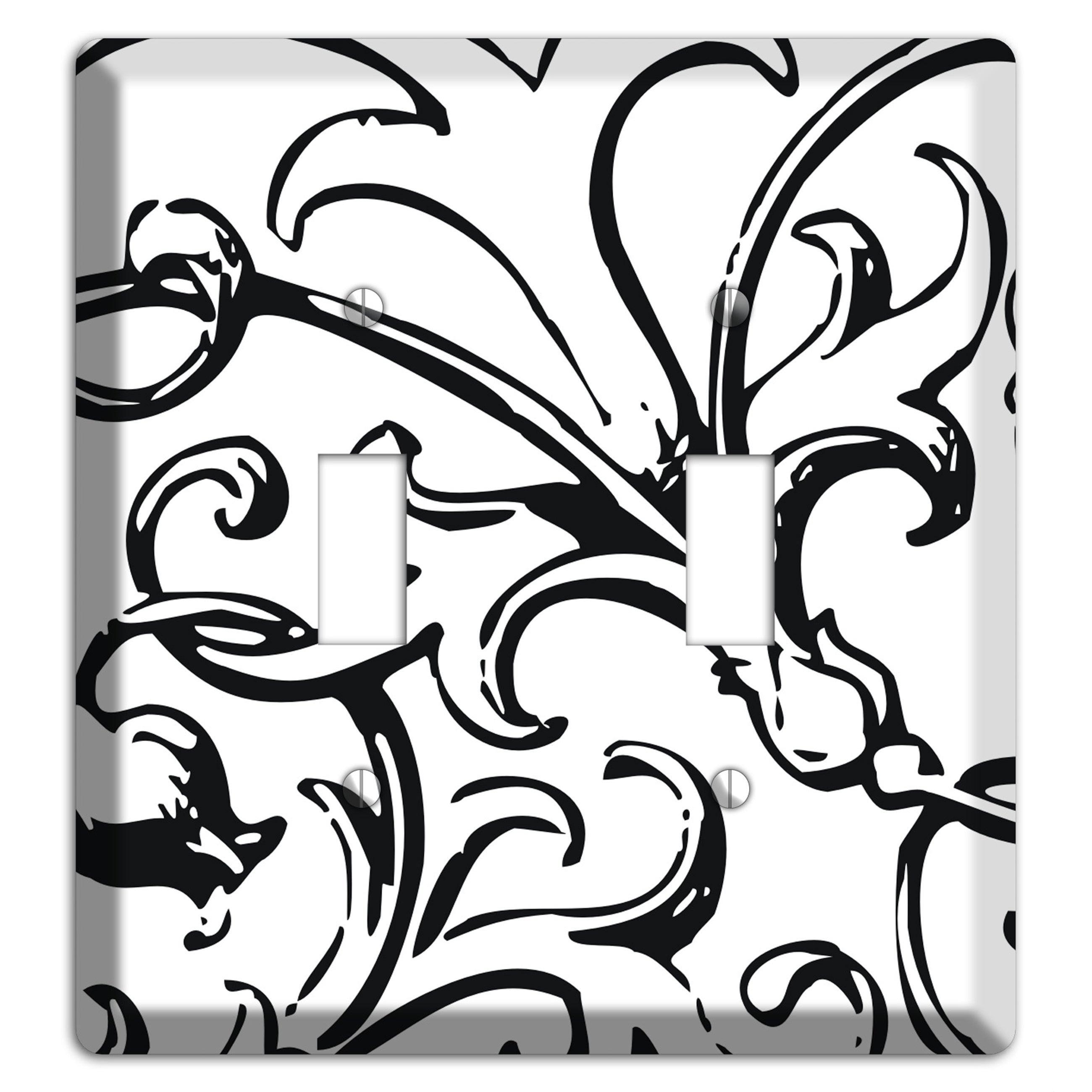 Victorian Black and White 2 Toggle Wallplate