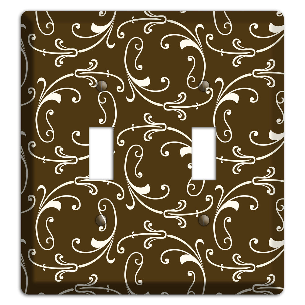 Brown Victorian Sprig 2 Toggle Wallplate