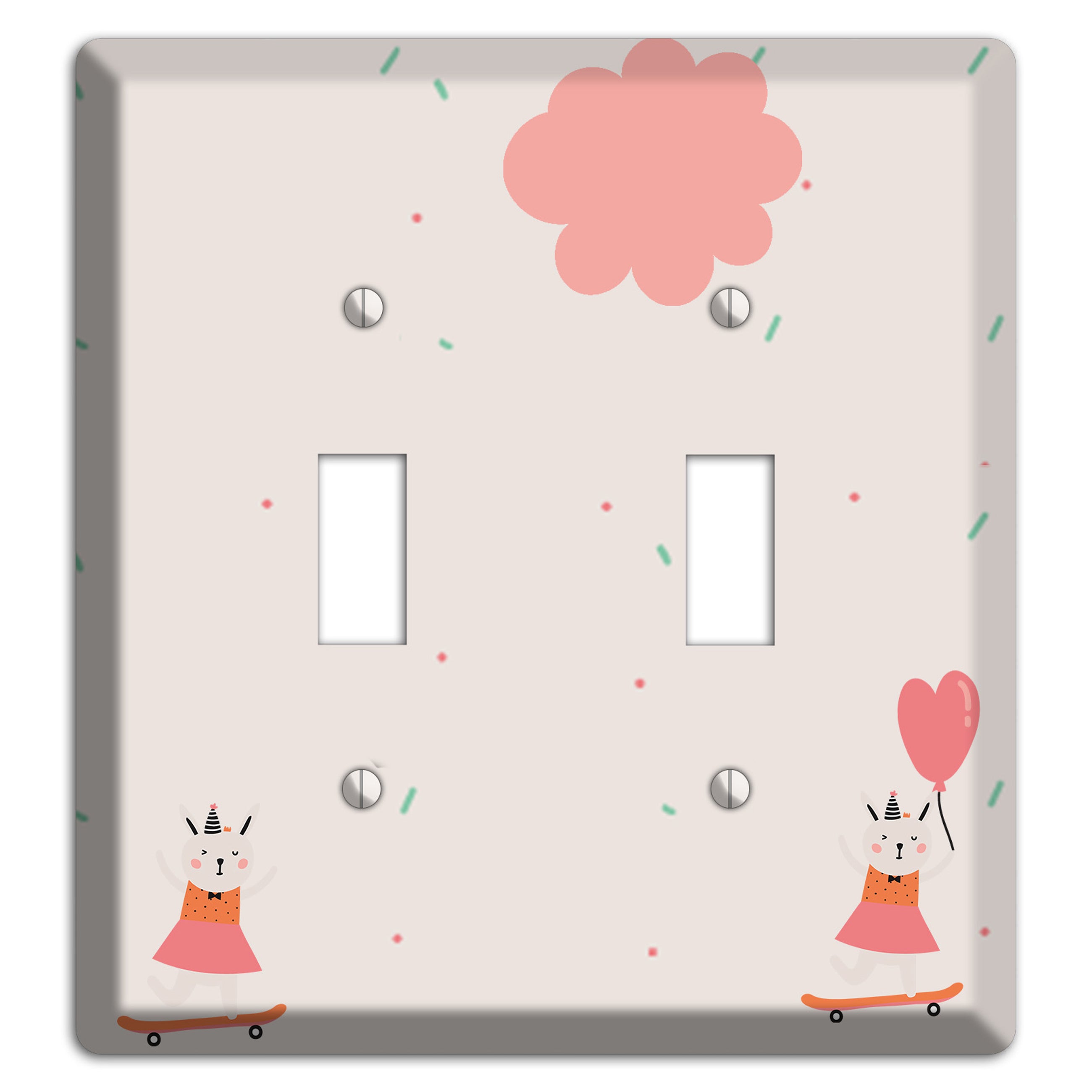 Skateboard Kitty 2 Toggle Wallplate