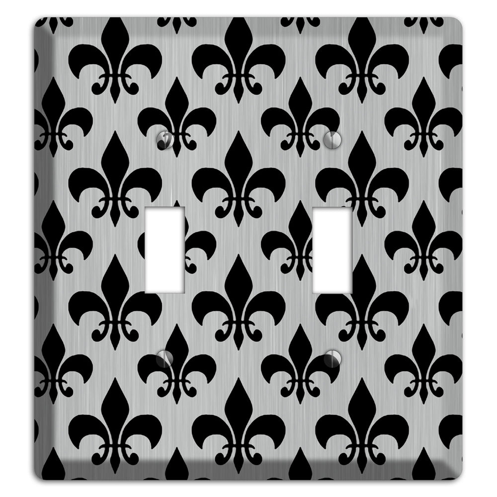 Fleur de Lis Stainless Steel 2 Toggle Wallplate