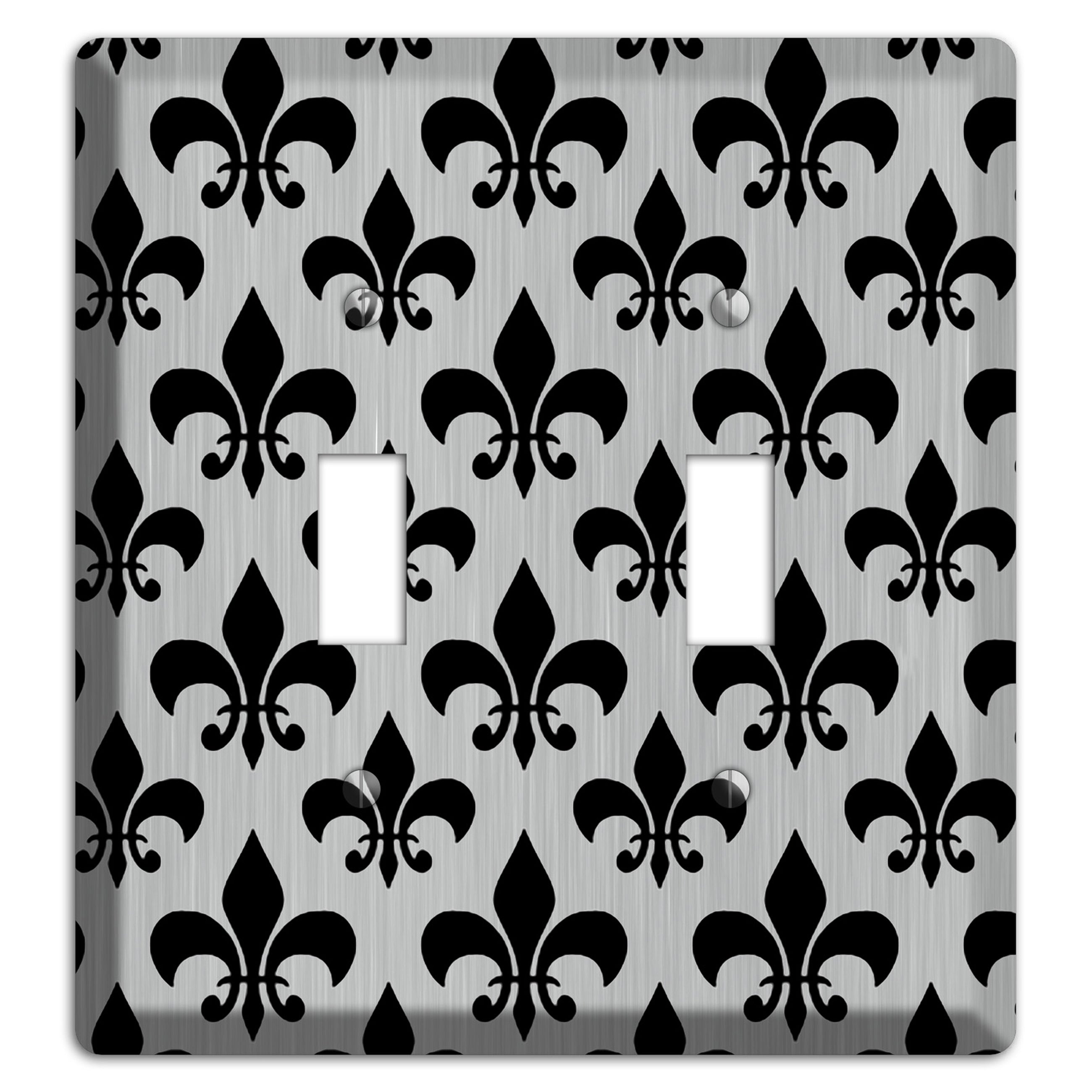 Fleur de Lis Stainless 2 Toggle Wallplate