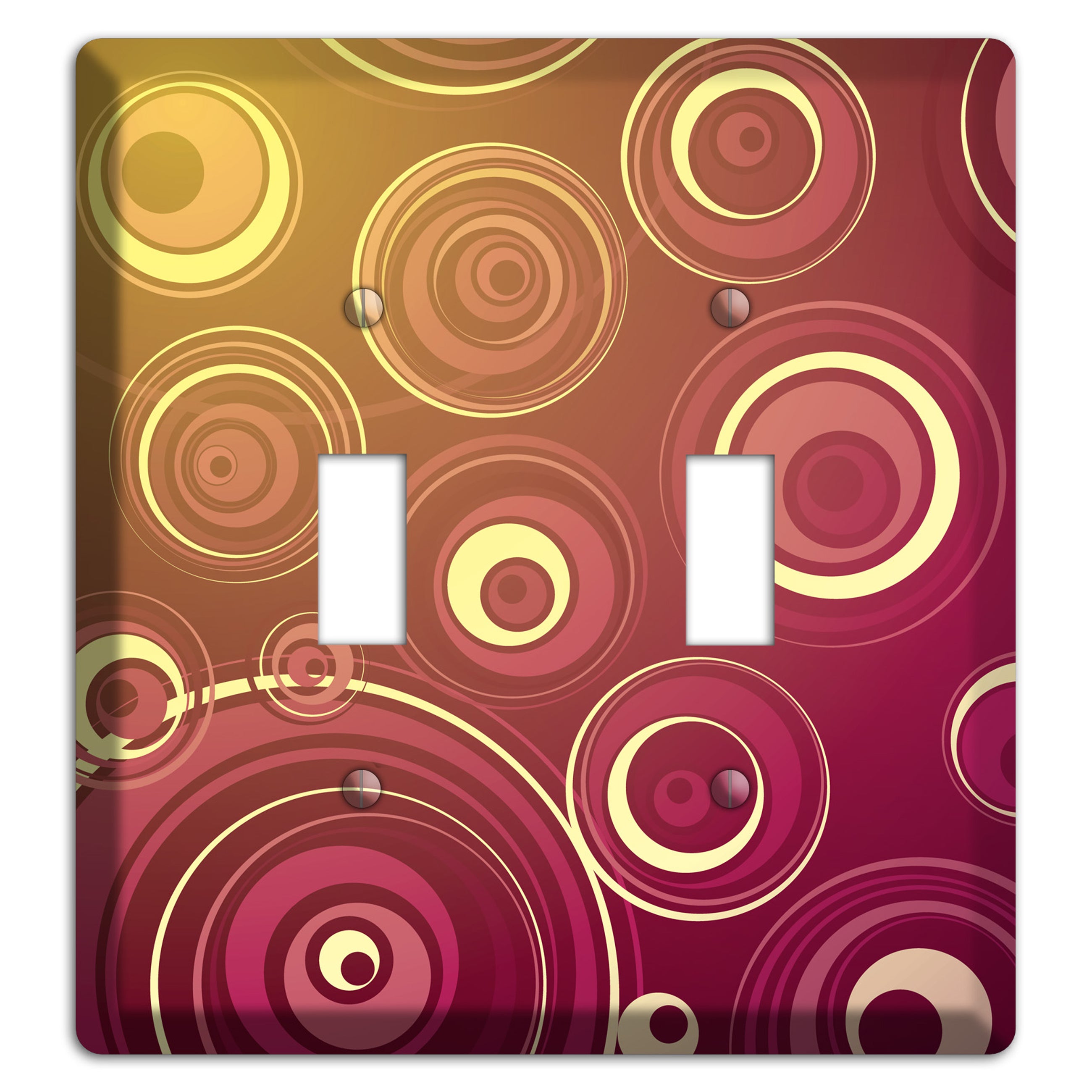 Maroon and Yellow Circles 2 Toggle Wallplate