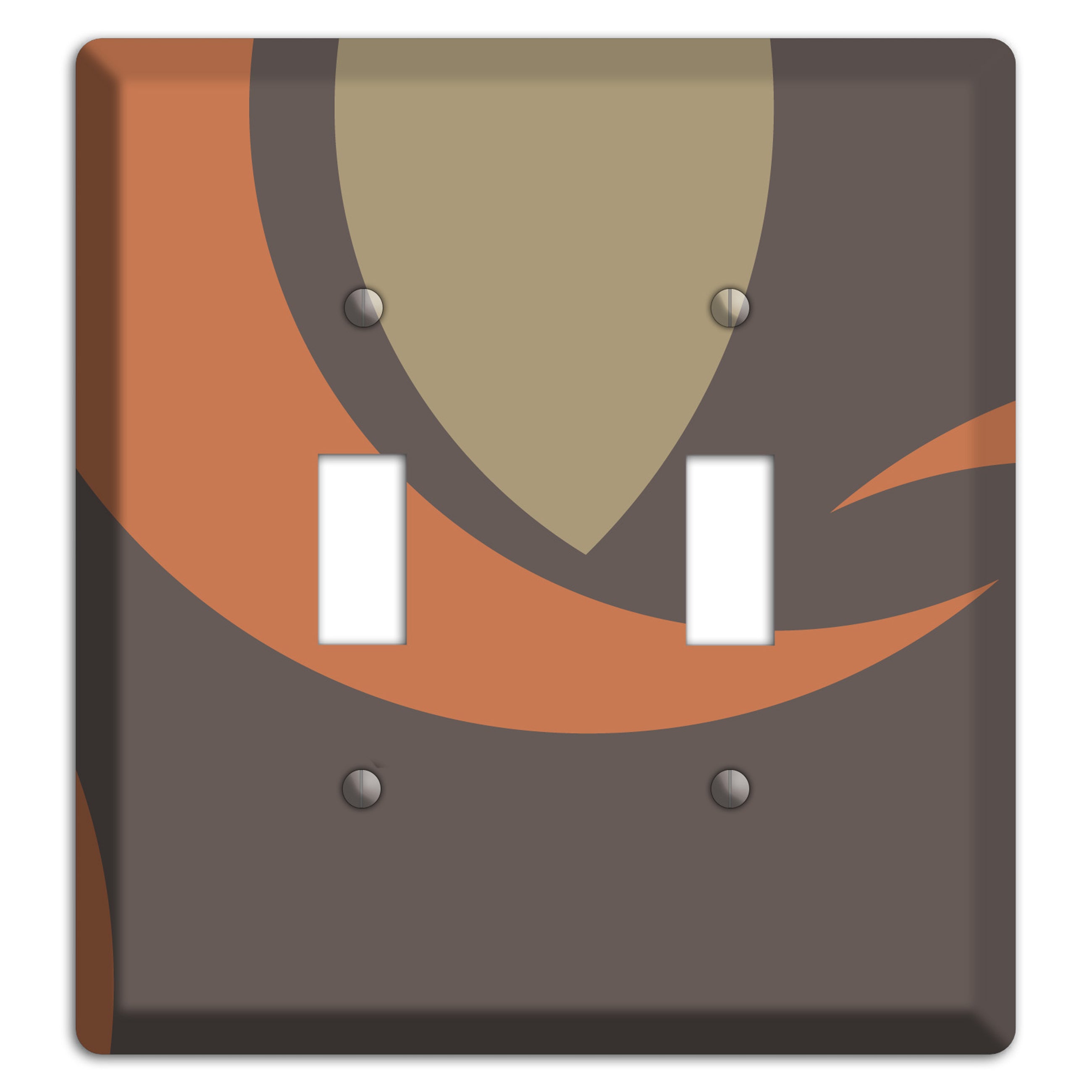 Grey Beige and Orange Abstract 2 Toggle Wallplate