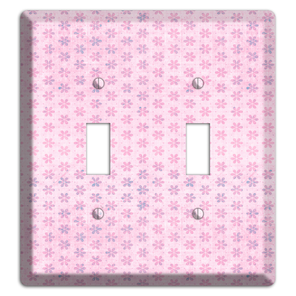 Pink Grunge Floral Contour 2 Toggle Wallplate
