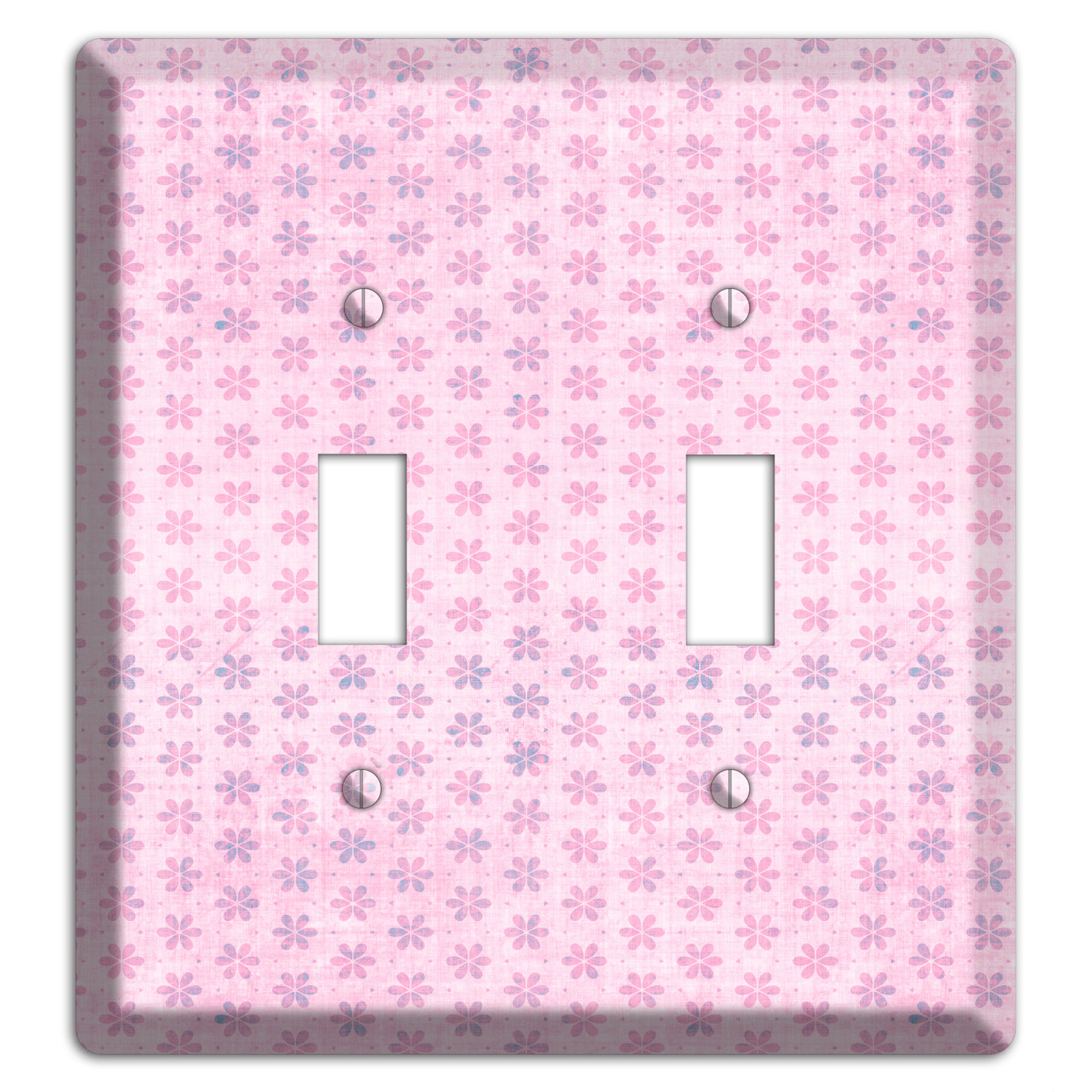 Pink Grunge Floral Contour 2 Toggle Wallplate