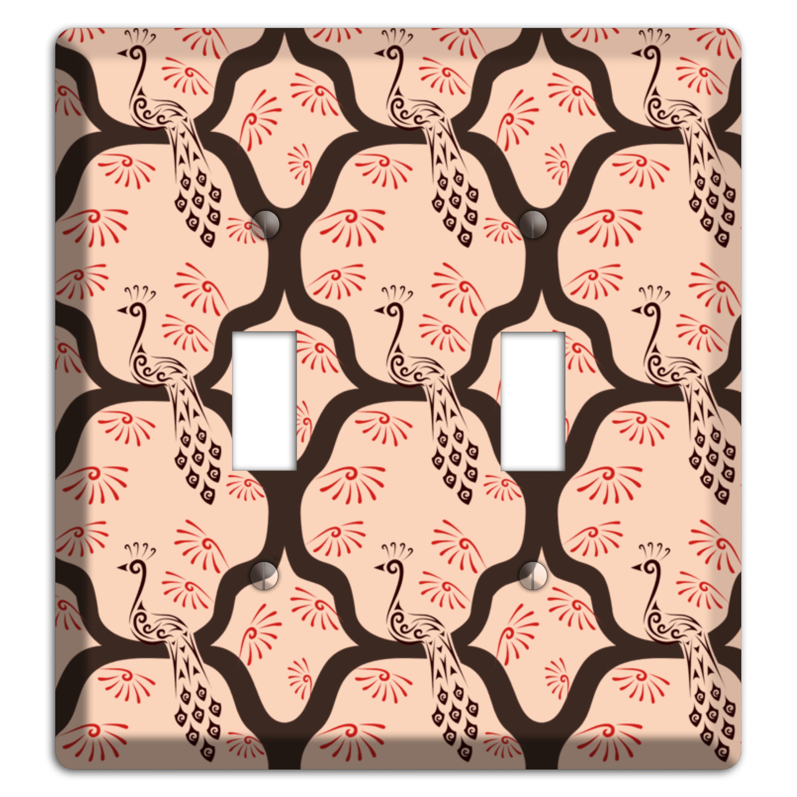 Light Quatrefoil Peacock 2 Toggle Wallplate