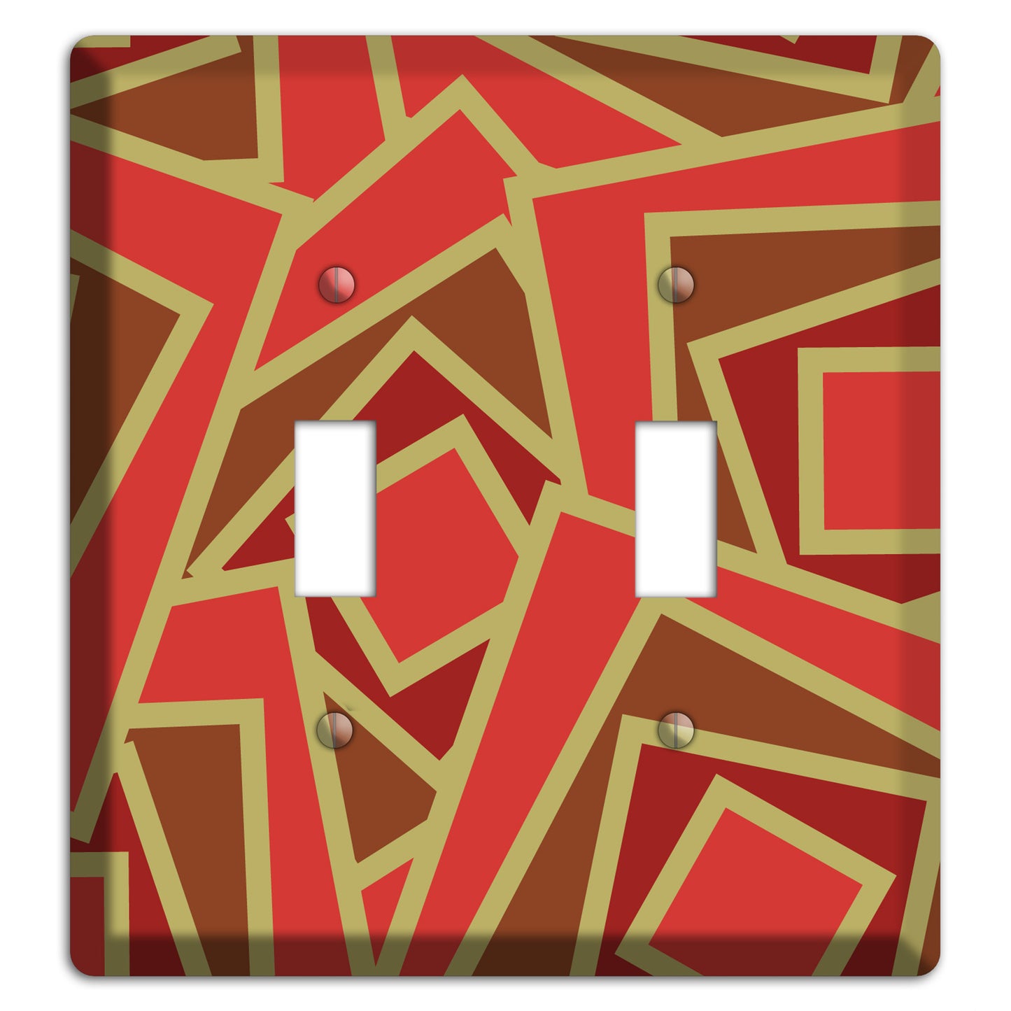 Red and Brown Retro Cubist 2 Toggle Wallplate