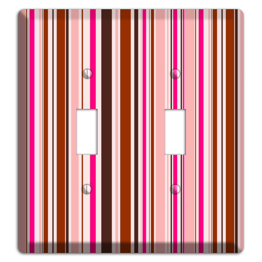 Pink Stripes 2 Toggle Wallplate