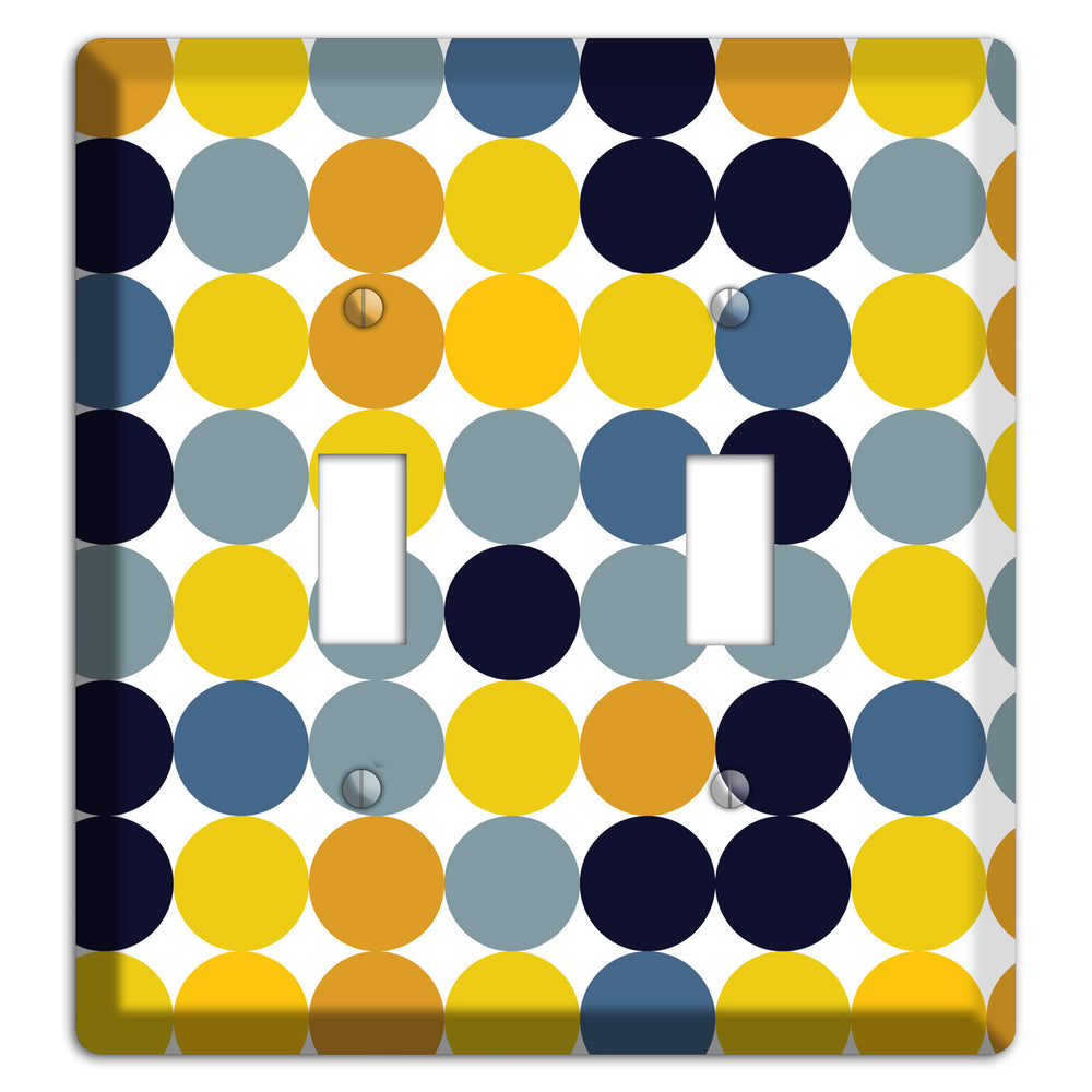 Multi Yellow and Blue Dots 2 Toggle Wallplate