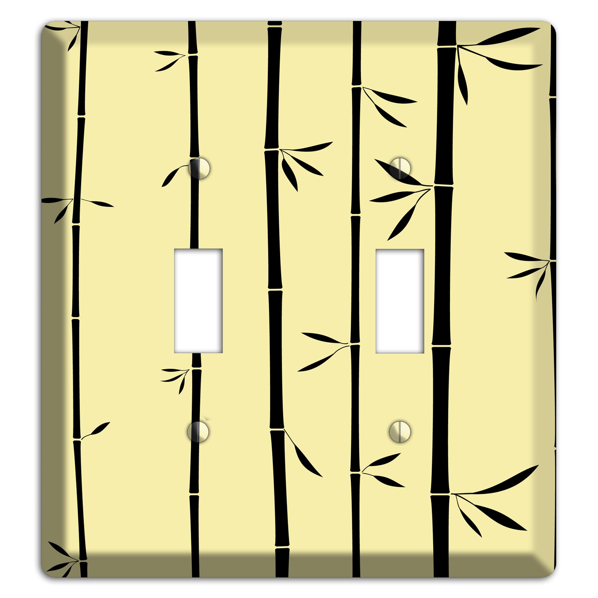 Yellow and Black Bamboo 2 Toggle Wallplate