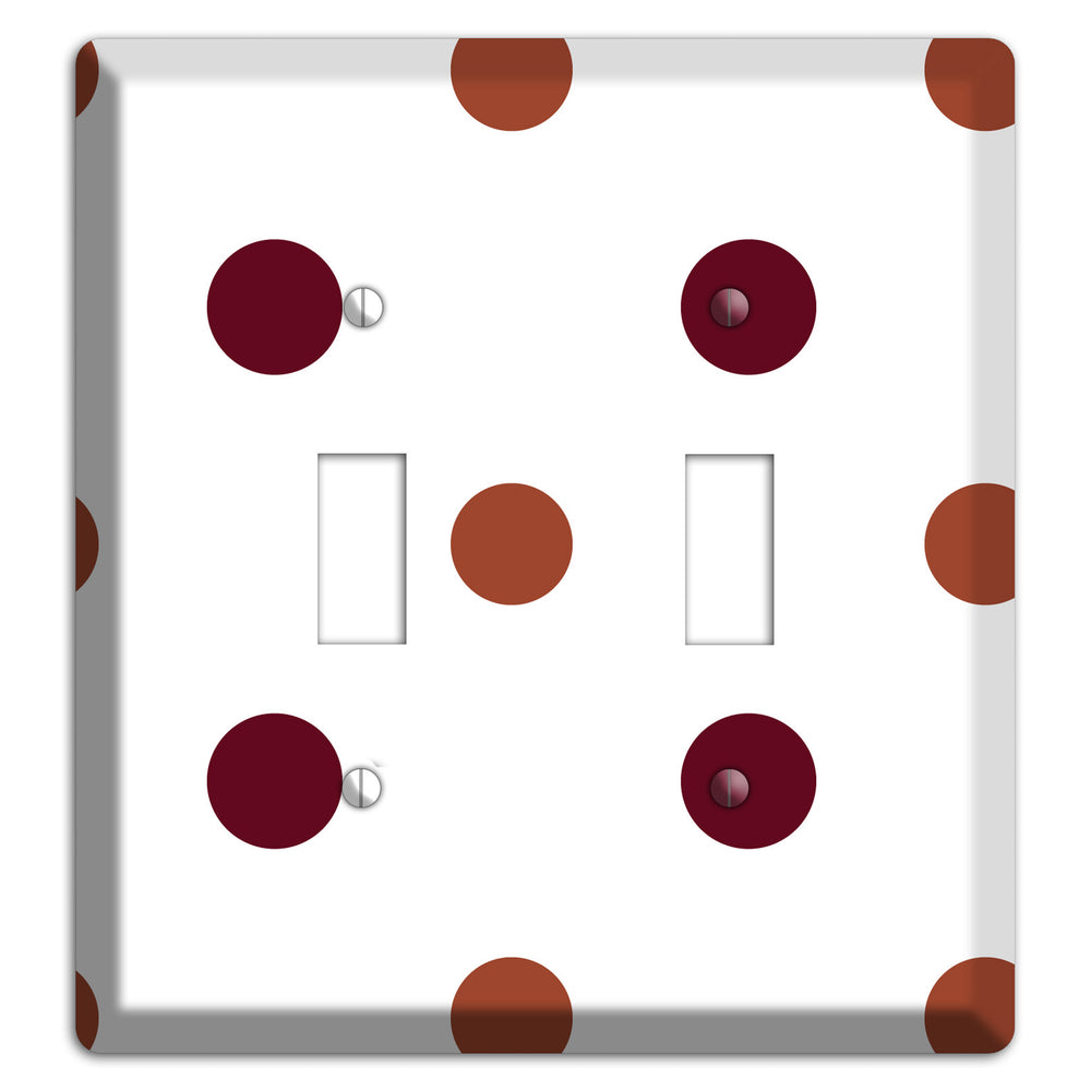 Multi Brown Medium Polka Dots 2 Toggle Wallplate