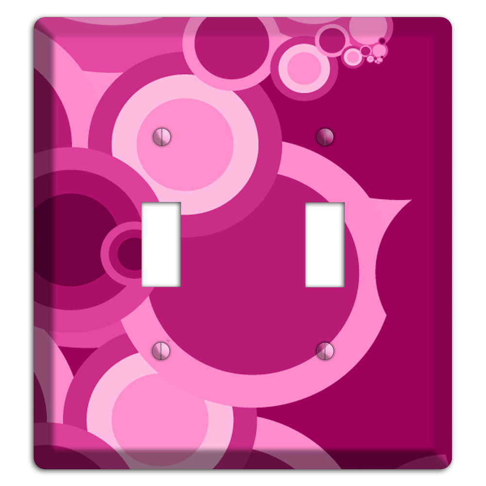 Pink and Fuschia Circles 2 Toggle Wallplate
