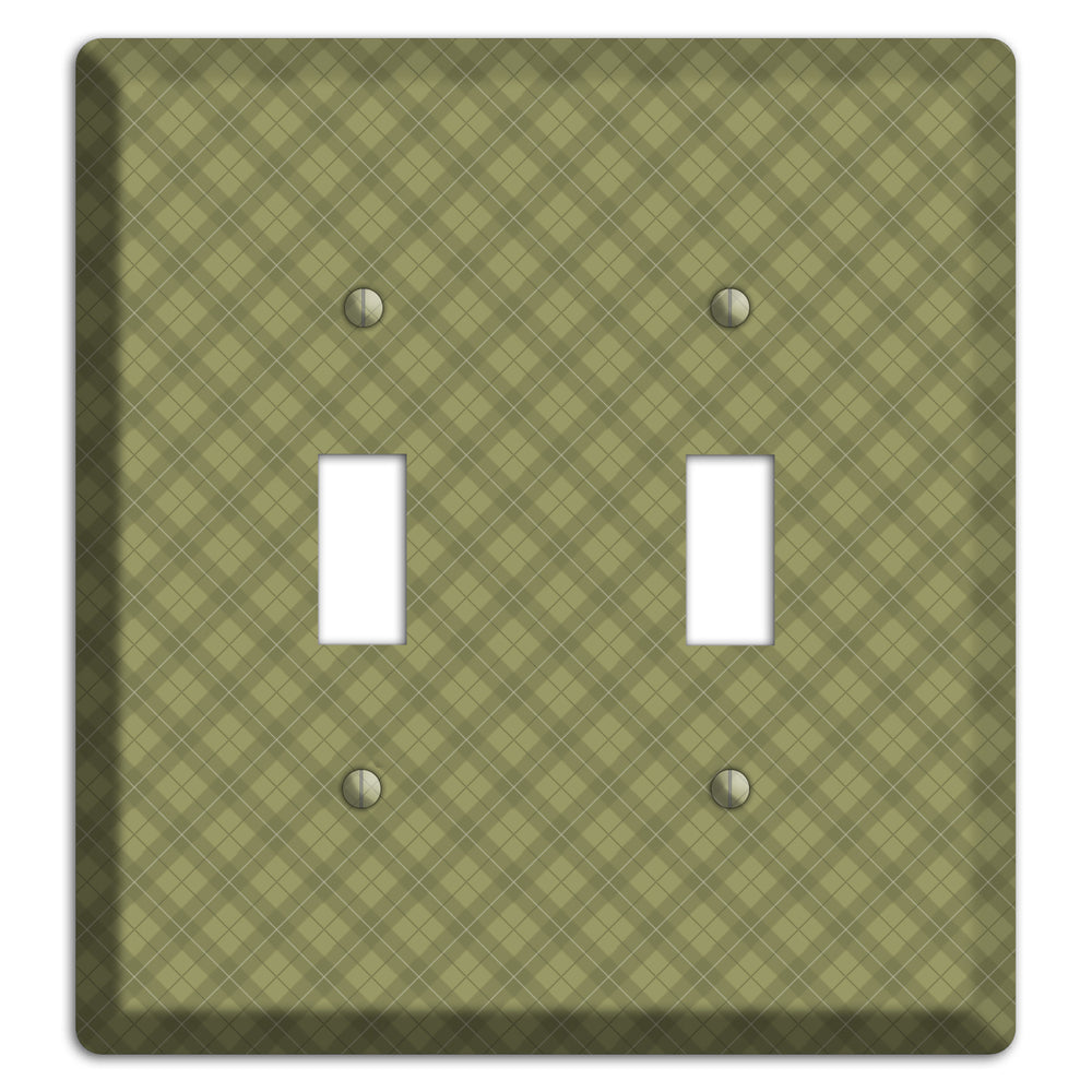 Green Plaid 2 Toggle Wallplate
