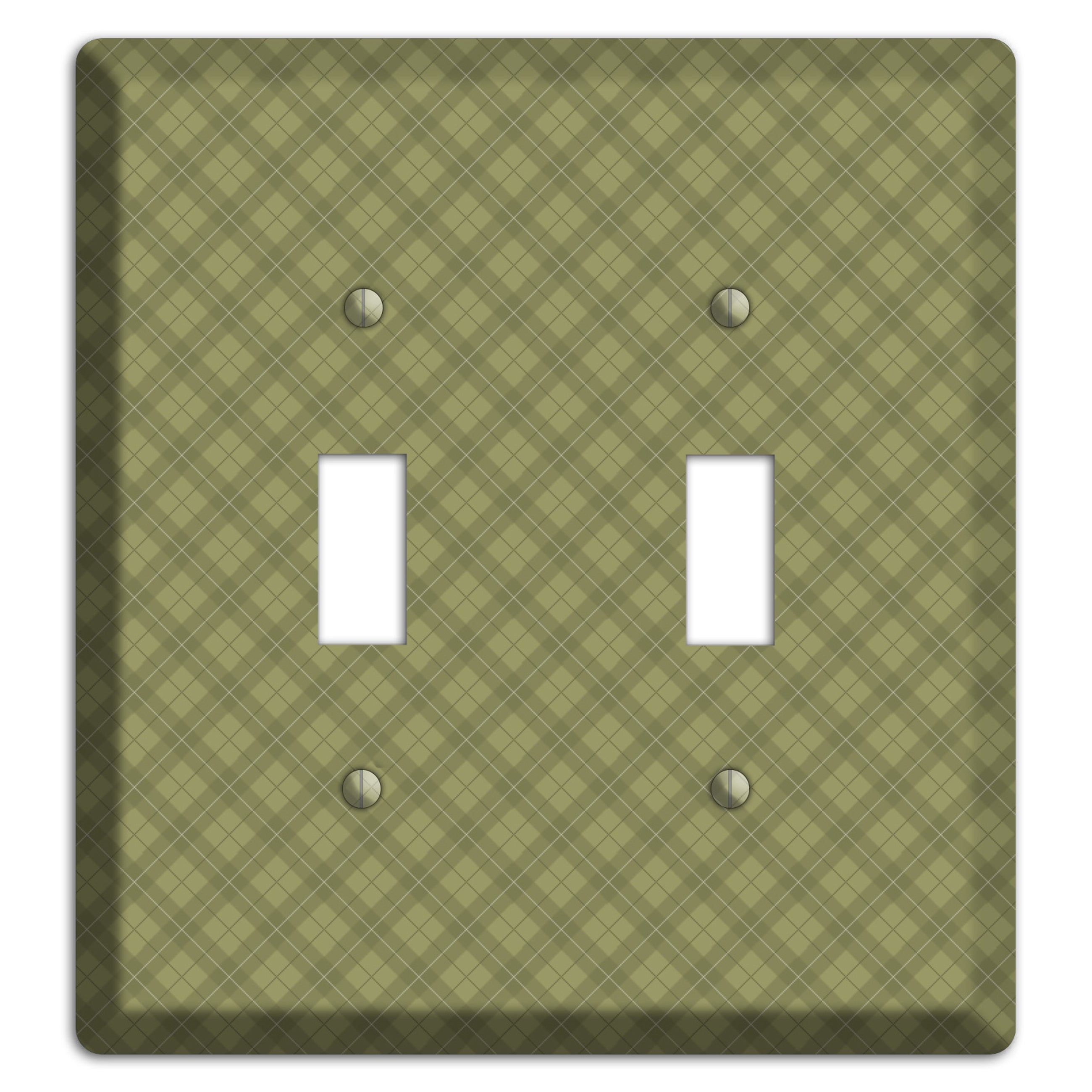 Green Plaid 2 Toggle Wallplate