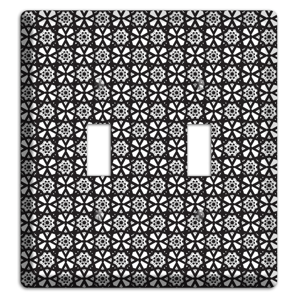 White with Black Arabesque 2 Toggle Wallplate