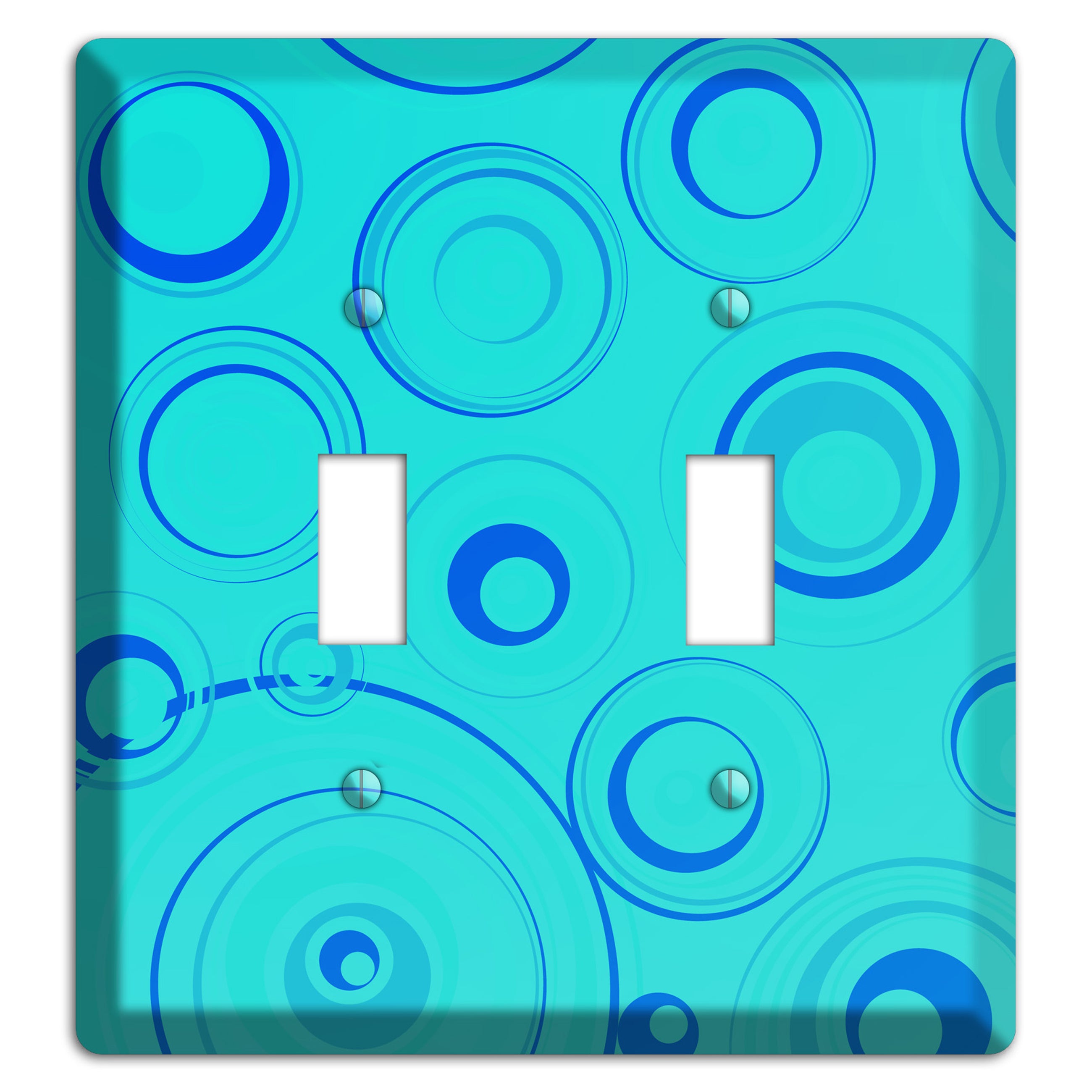 Turquoise Circles 2 Toggle Wallplate