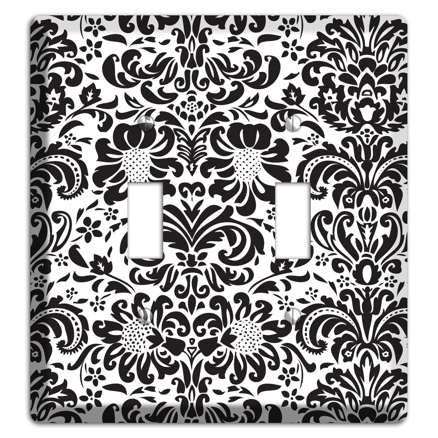 White with Black Toile 2 Toggle Wallplate