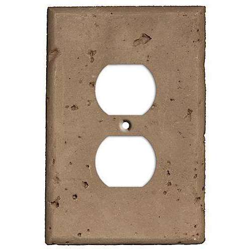 Cocoa Stone Duplex Outlet Cover Plate - Wallplatesonline.com